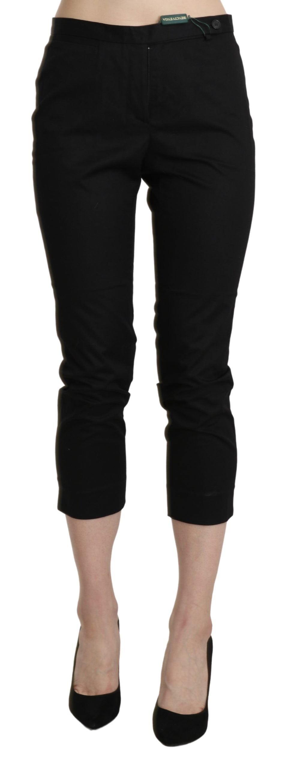 Elegant High Waist Skinny Cropped Pants - ventzia