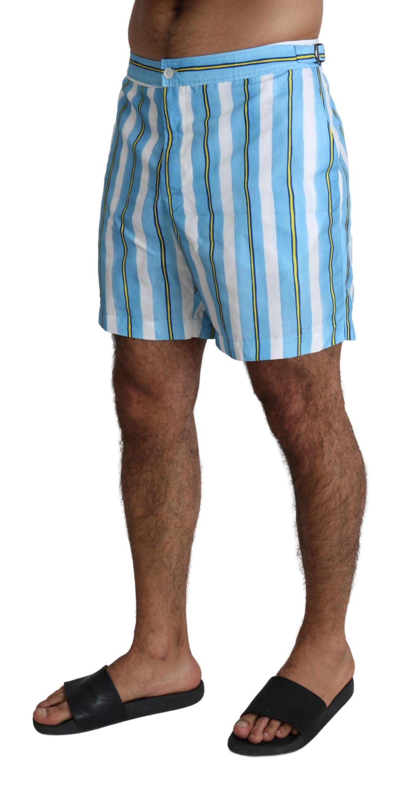 Striped Elegance Swim Shorts - ventzia