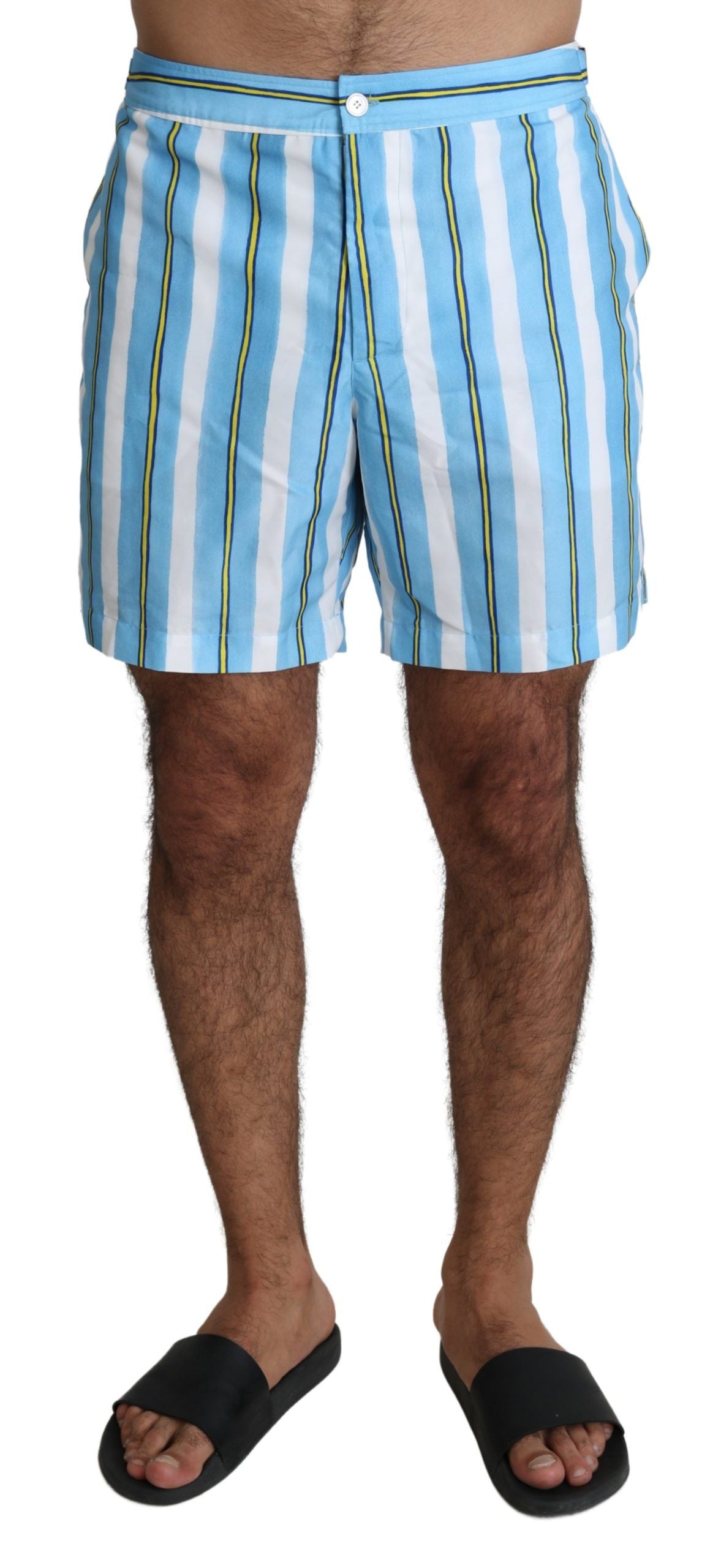 Striped Elegance Swim Shorts - ventzia