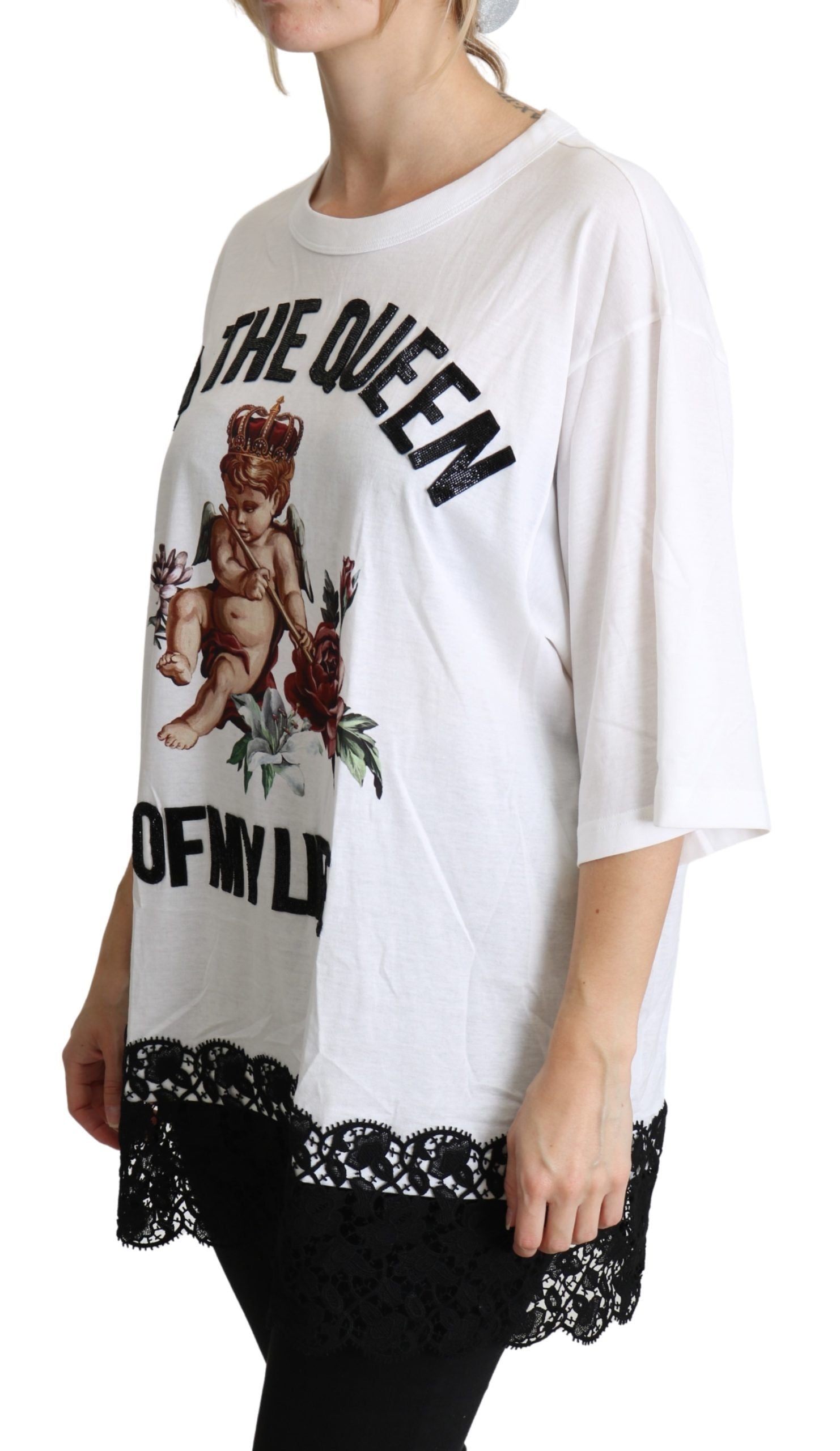 Elegant White Cotton Blend T-Shirt - ventzia