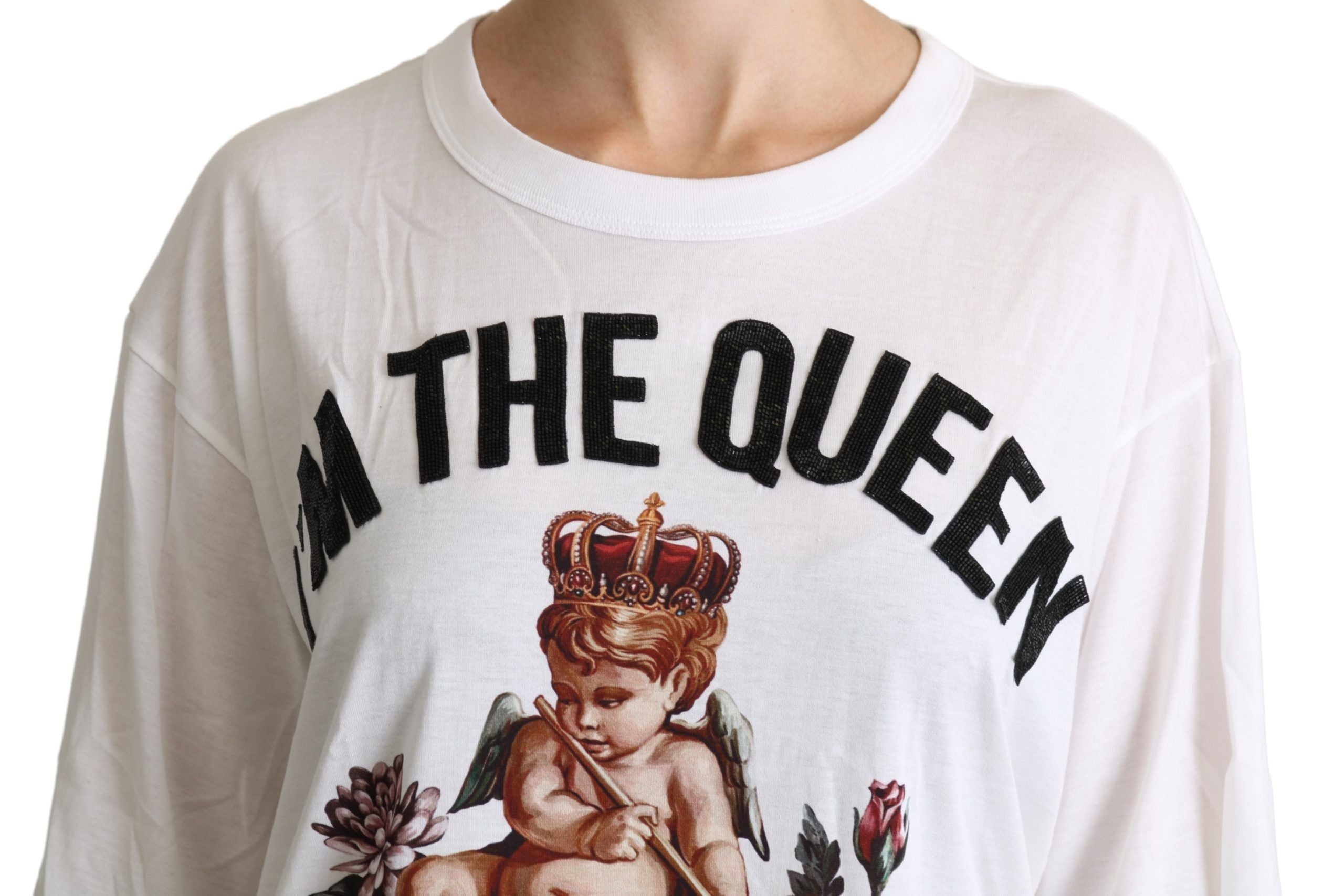 Elegant White Cotton Blend T-Shirt - ventzia