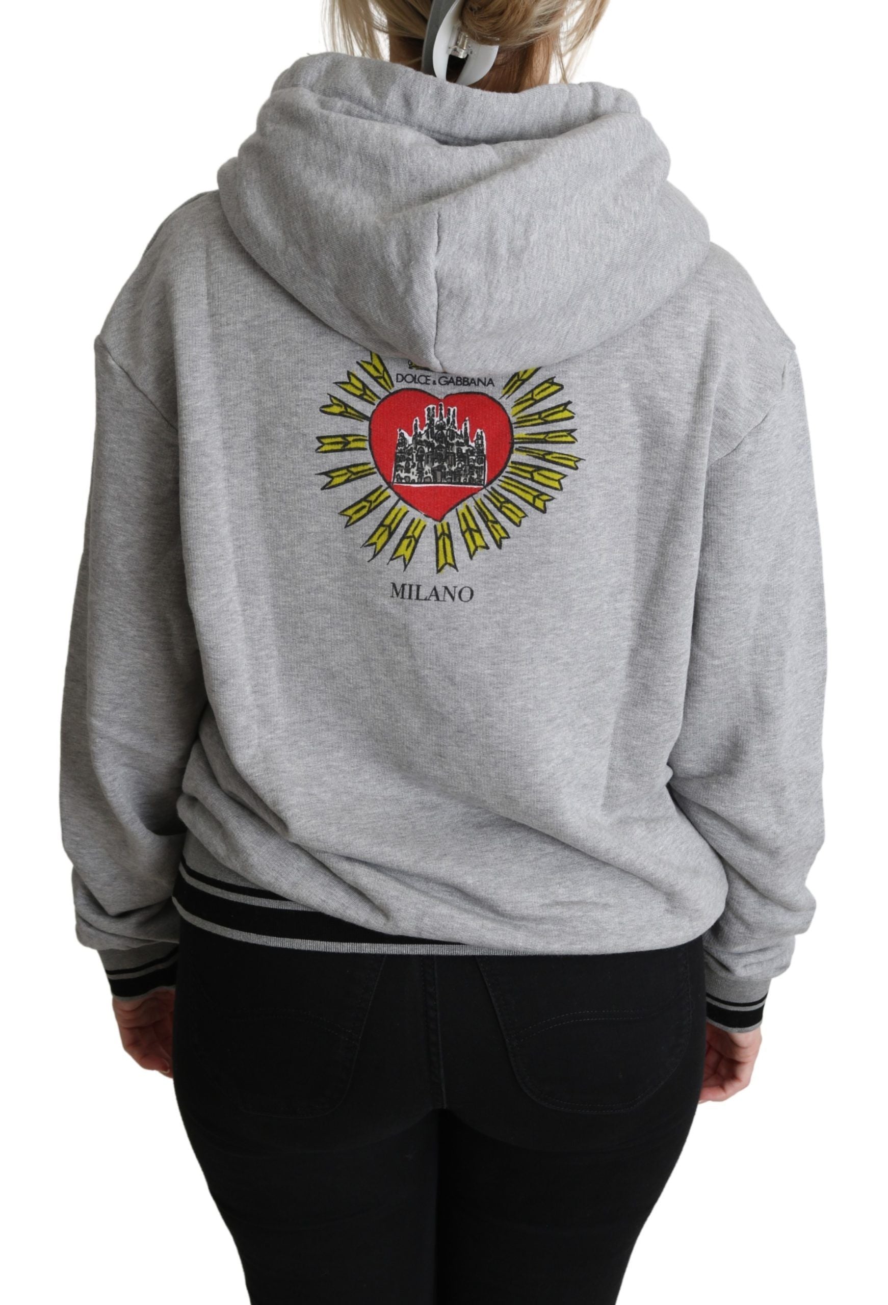 Exclusive Hooded Gray Cotton Sweater - ventzia