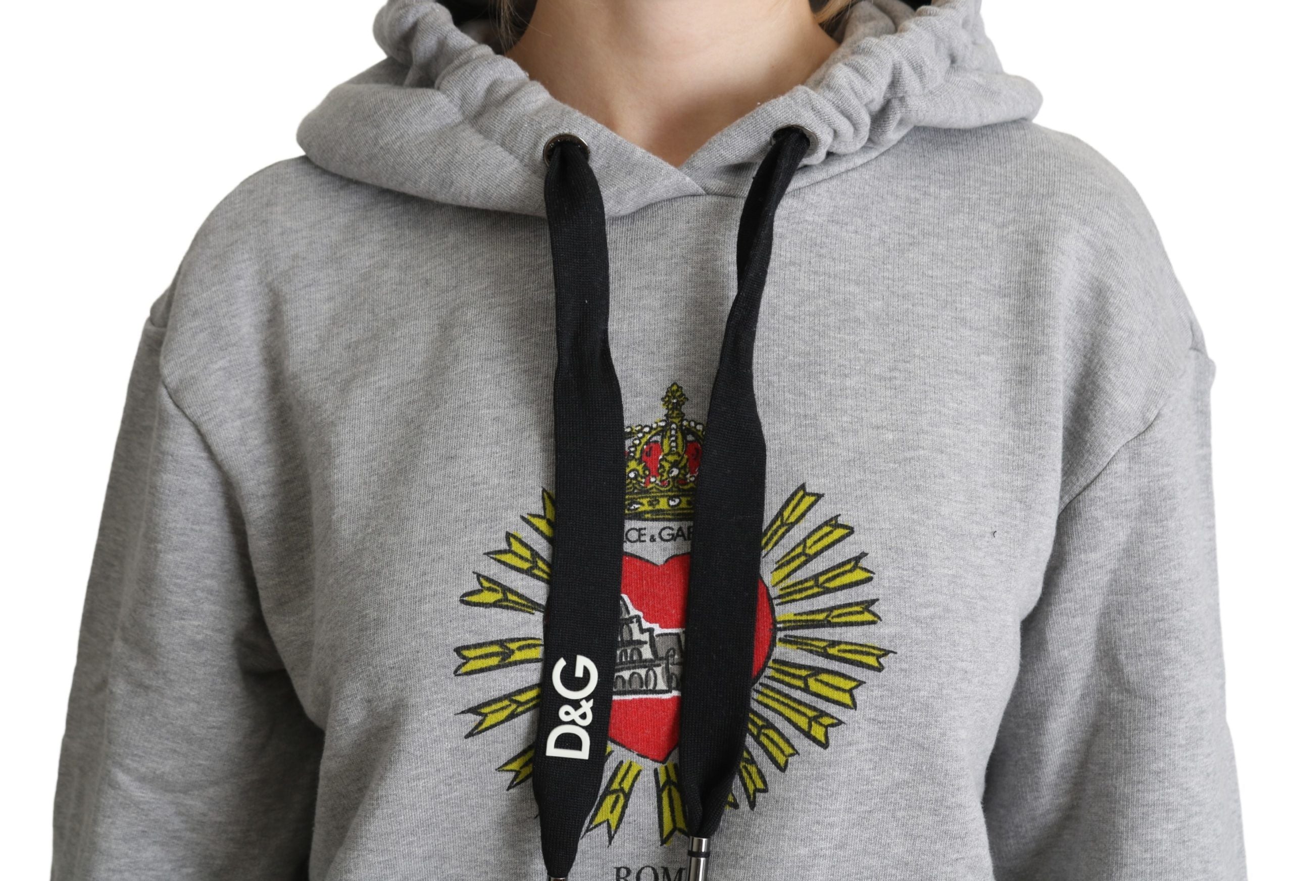 Exclusive Hooded Gray Cotton Sweater - ventzia