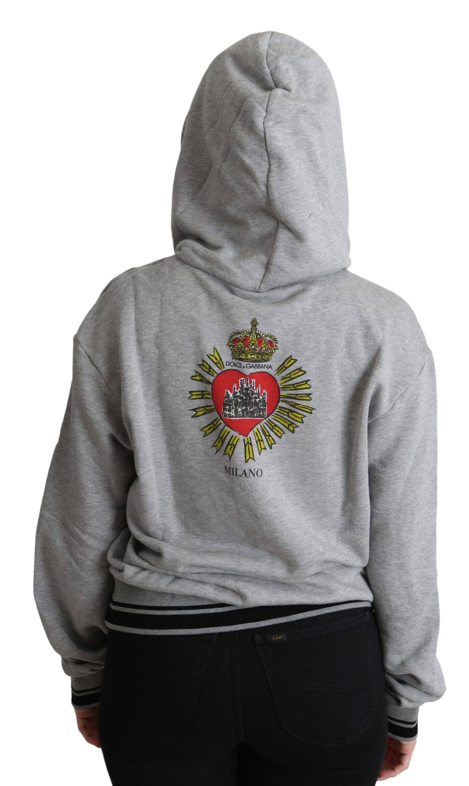 Exclusive Hooded Gray Cotton Sweater - ventzia