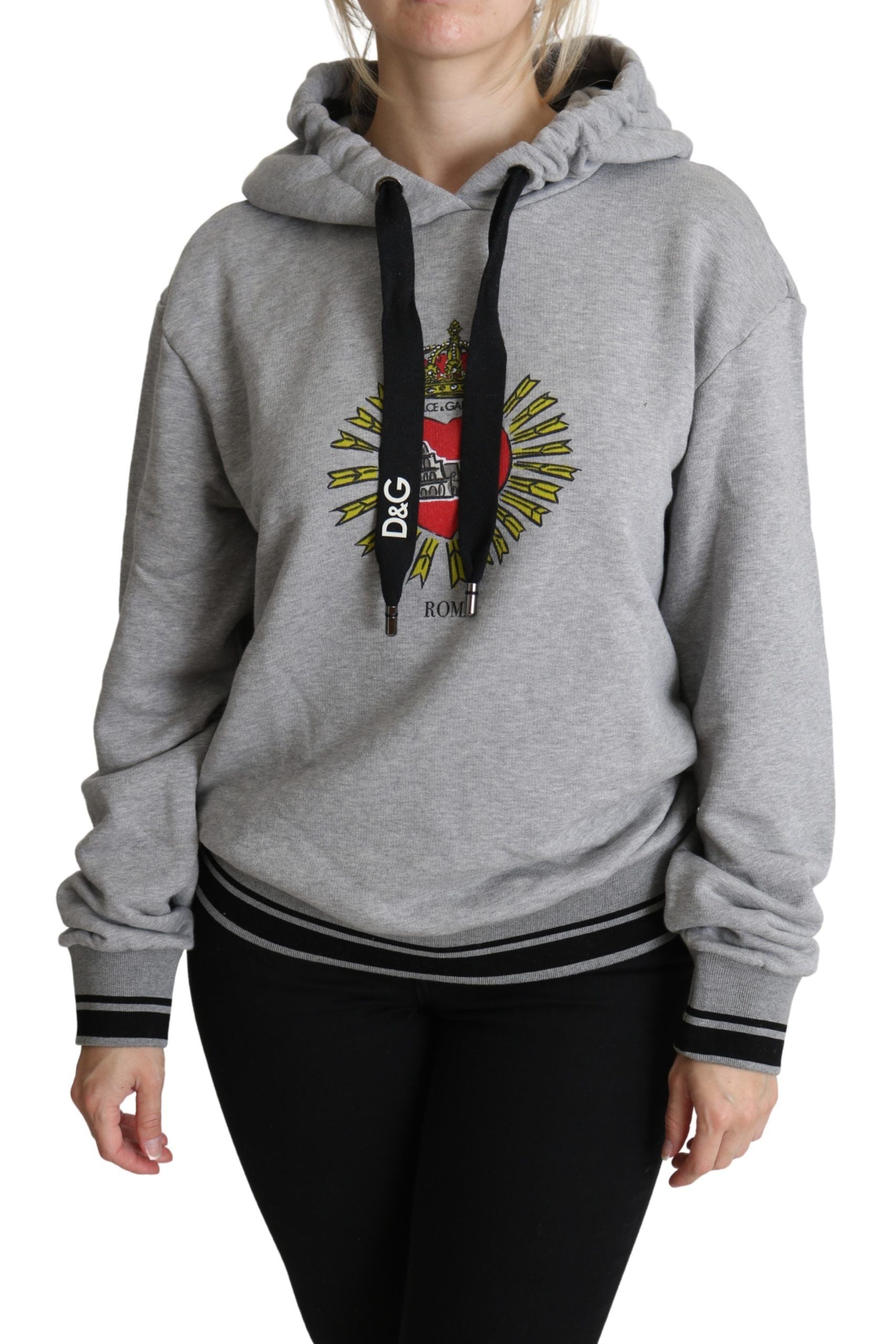 Exclusive Hooded Gray Cotton Sweater - ventzia