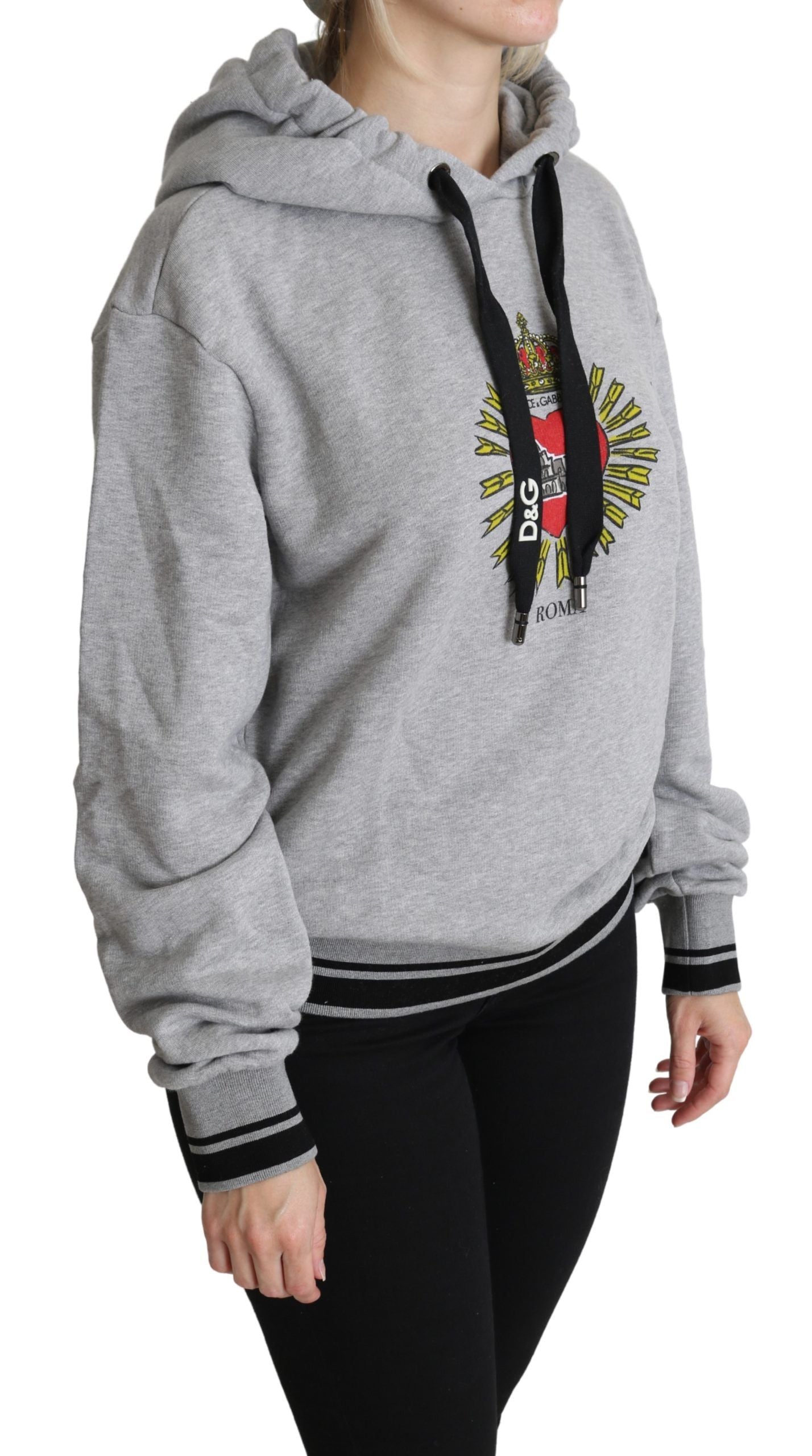 Exclusive Hooded Gray Cotton Sweater - ventzia