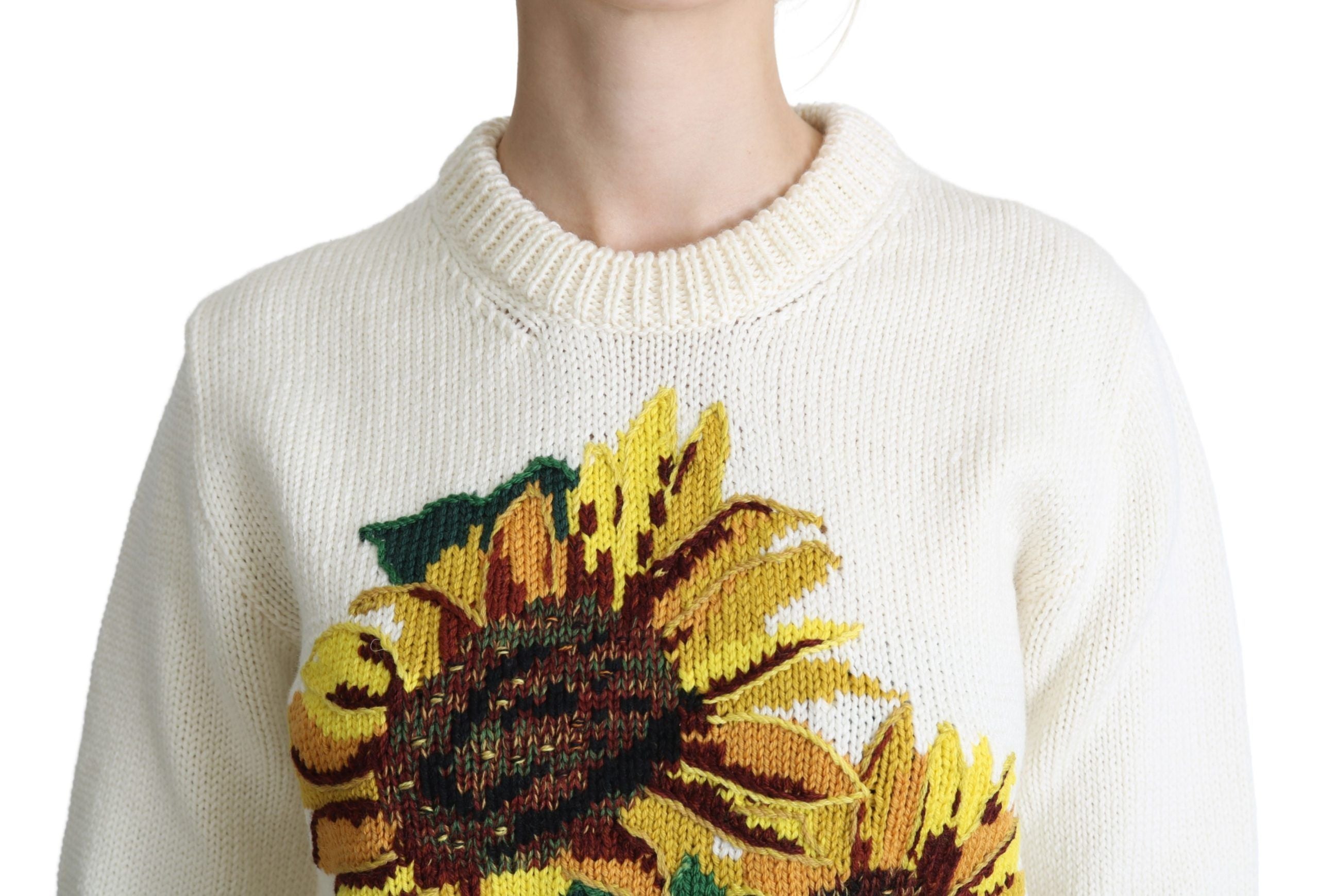 Elegant Knitted Sunflower Sweater - ventzia