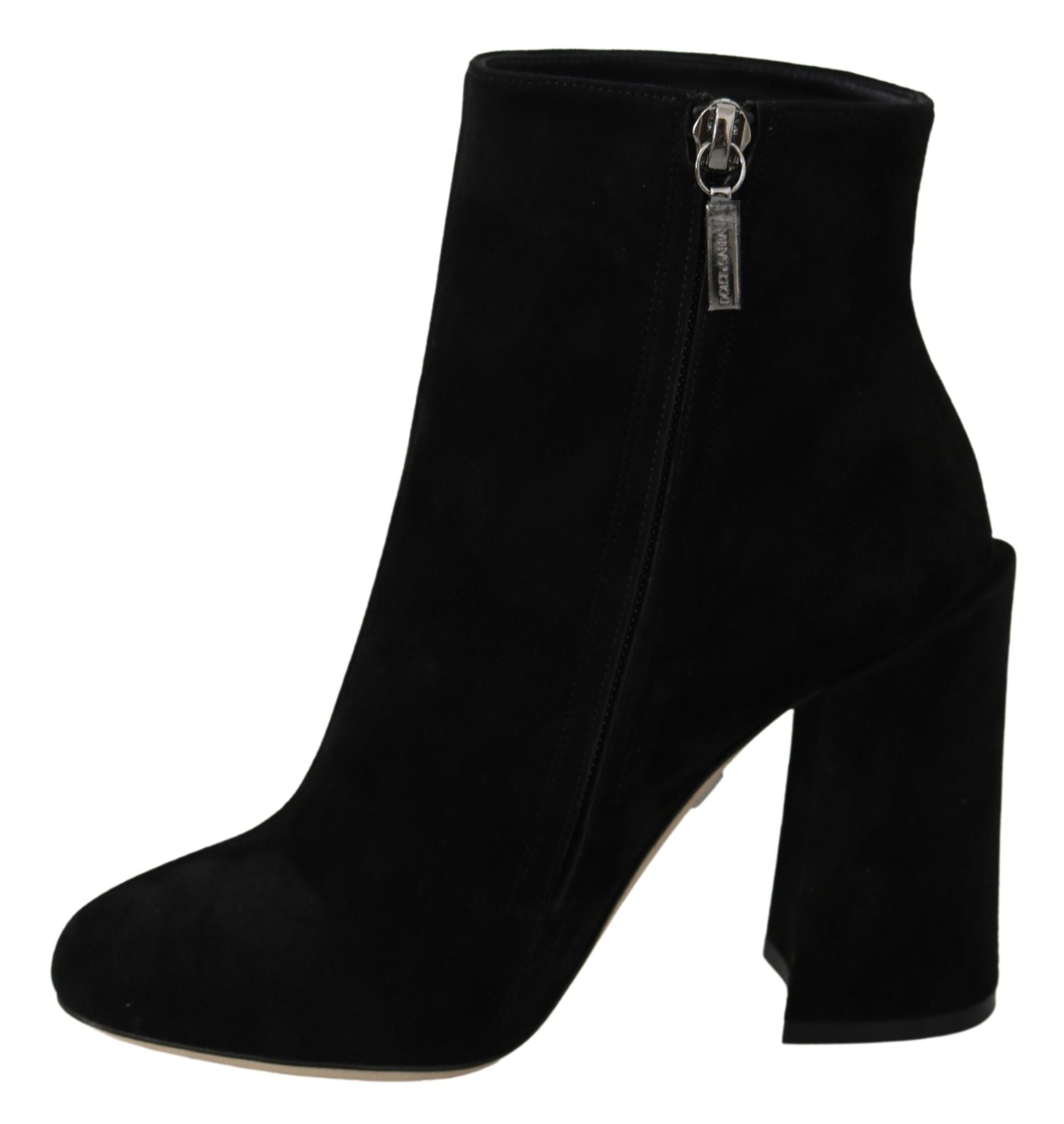 Embroidered Ankle Boots in Lambskin Suede - ventzia