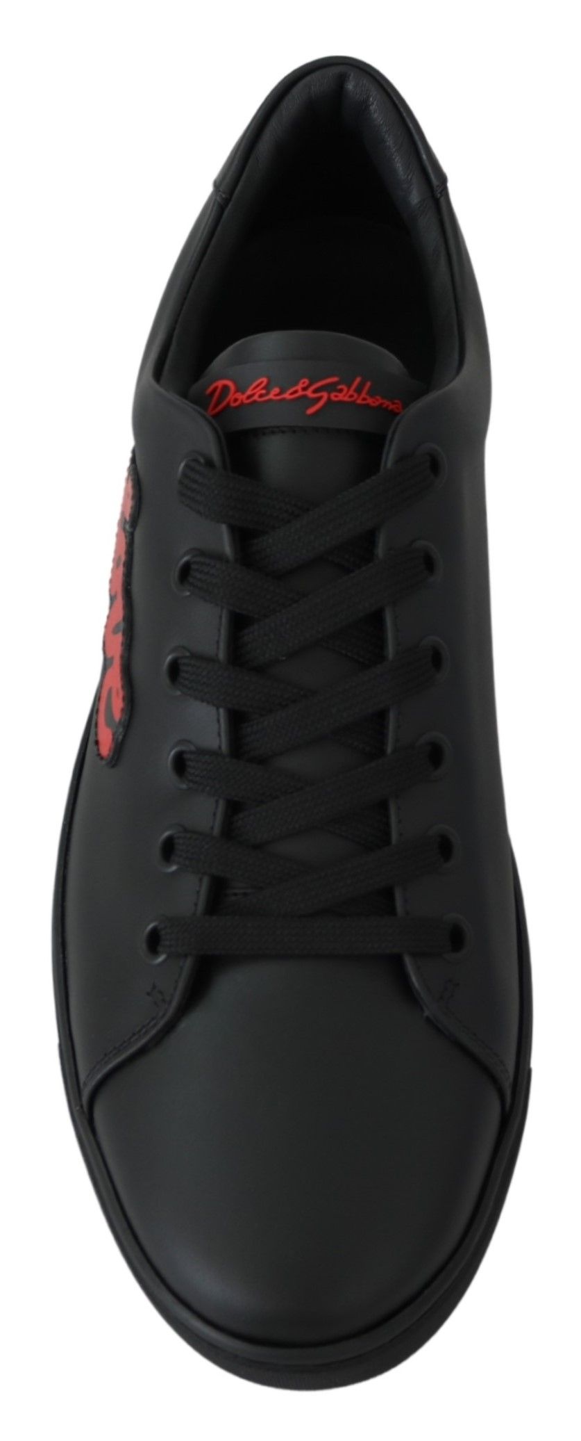 Elegant Leather Sneakers with Red Accents - ventzia