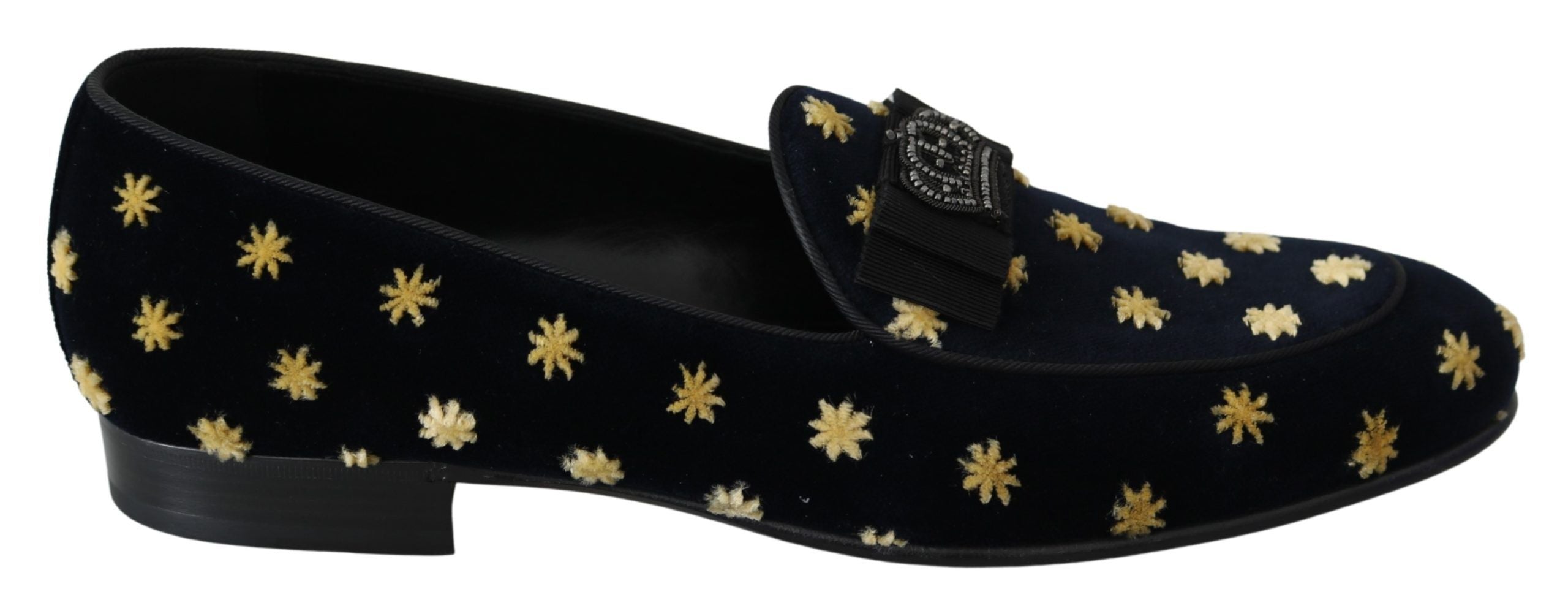 Elegant Velvet Crown Embroidery Loafers - ventzia