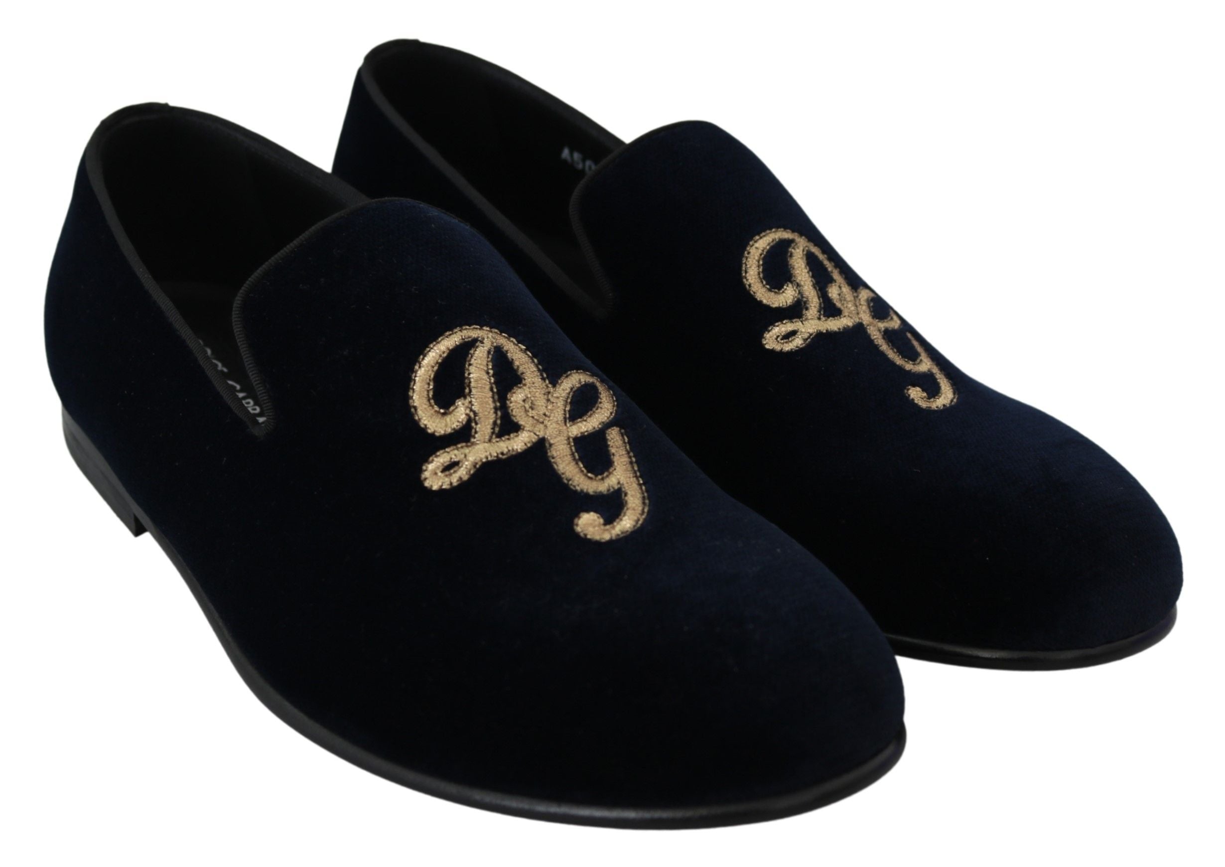 Elegant Blue Embroidered Loafers - ventzia