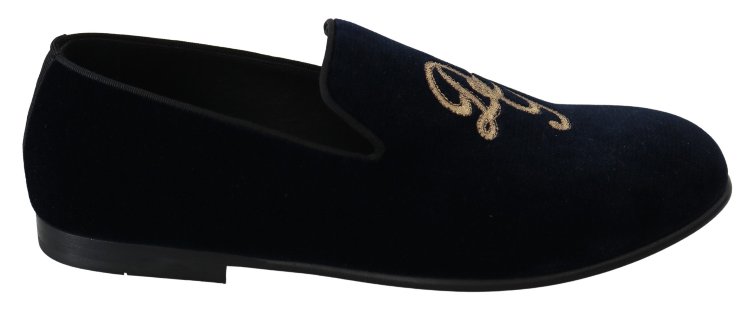 Elegant Blue Embroidered Loafers - ventzia