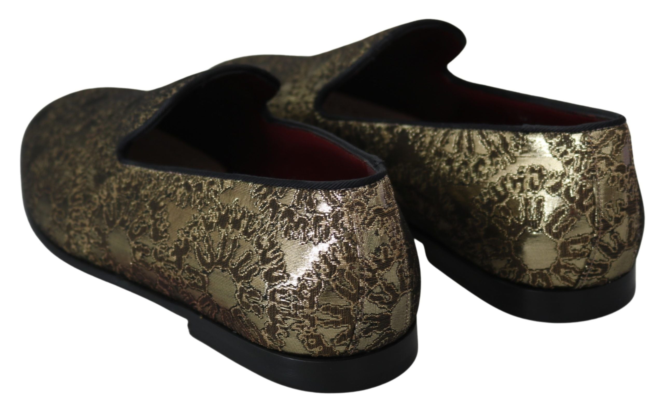 Gold Bordeaux Loafers Slides Dress Shoes - ventzia