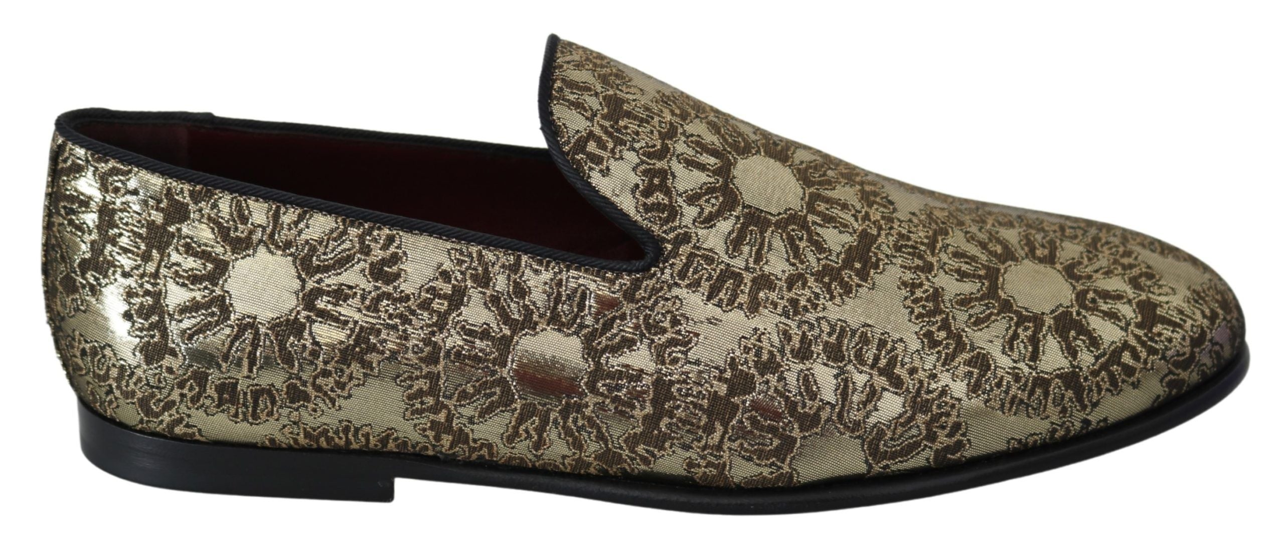 Gold Bordeaux Loafers Slides Dress Shoes - ventzia
