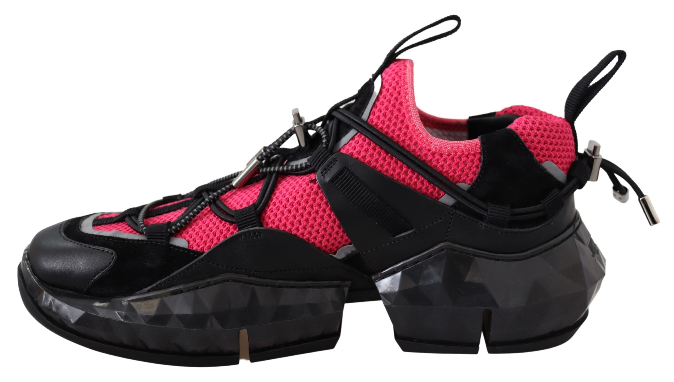 Electric Elegance Leather Mesh Sneakers - ventzia