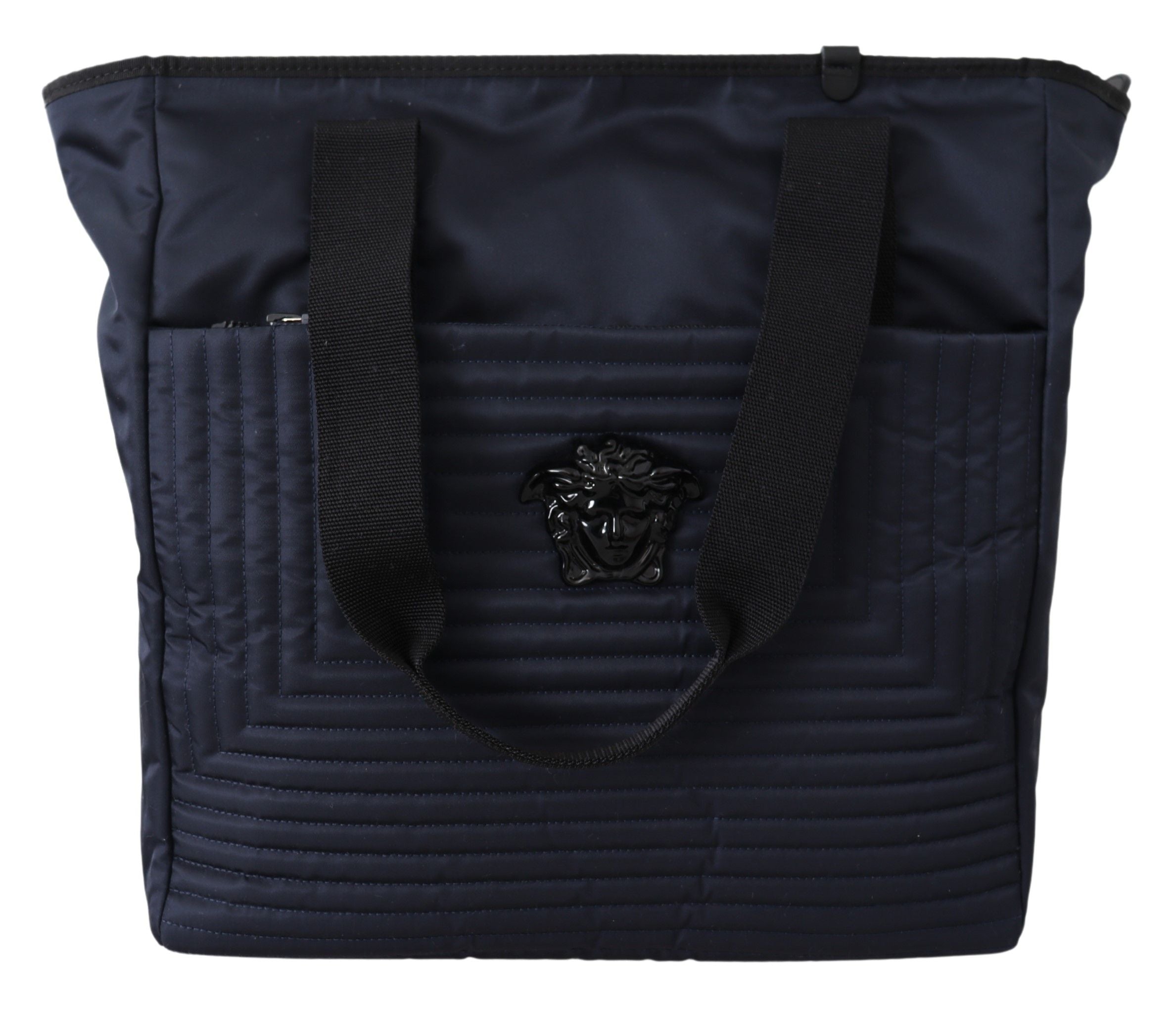Elegant Blue Nylon Tote Bag - ventzia