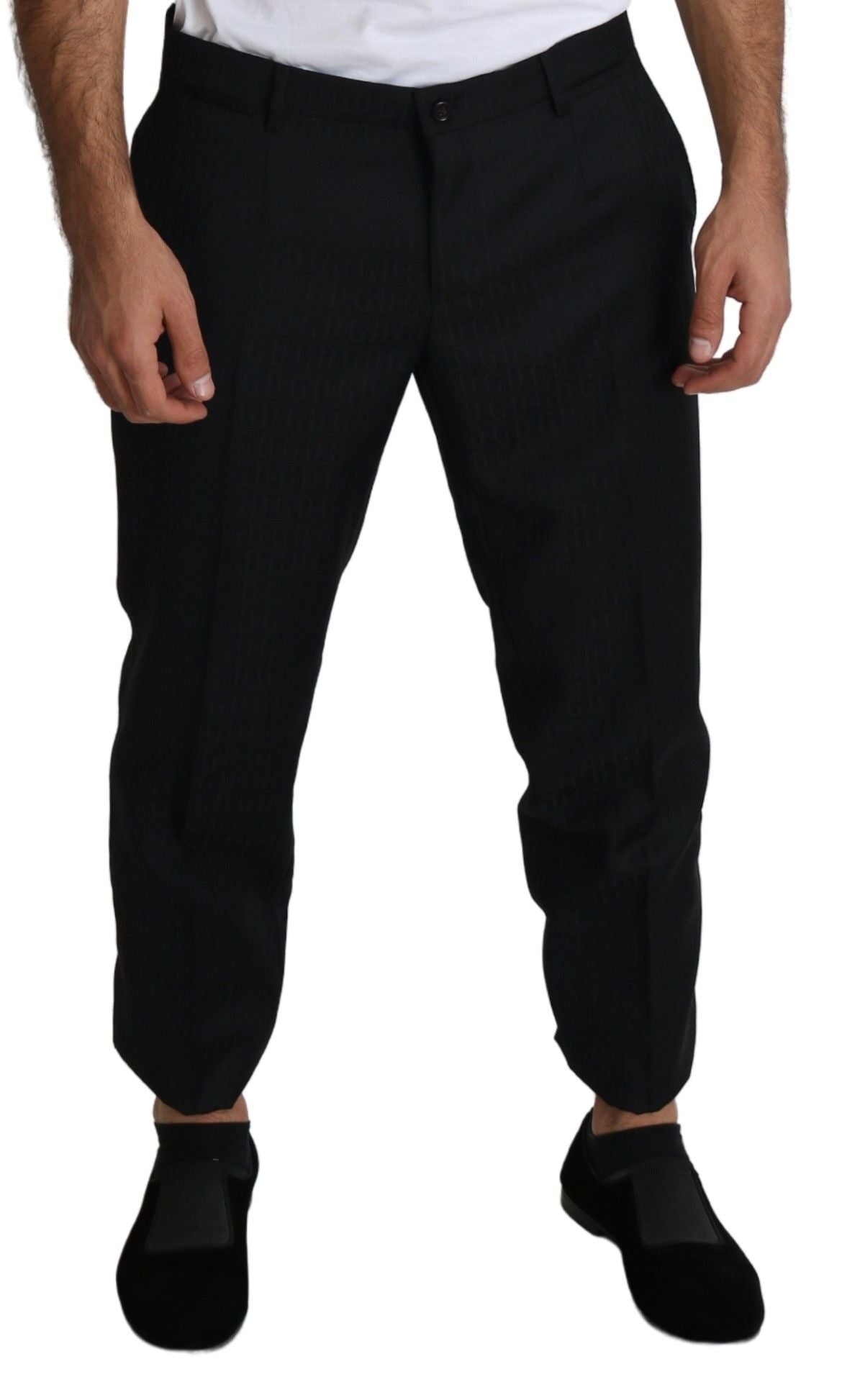 Elegant Black Virgin Wool Cropped Pants - ventzia