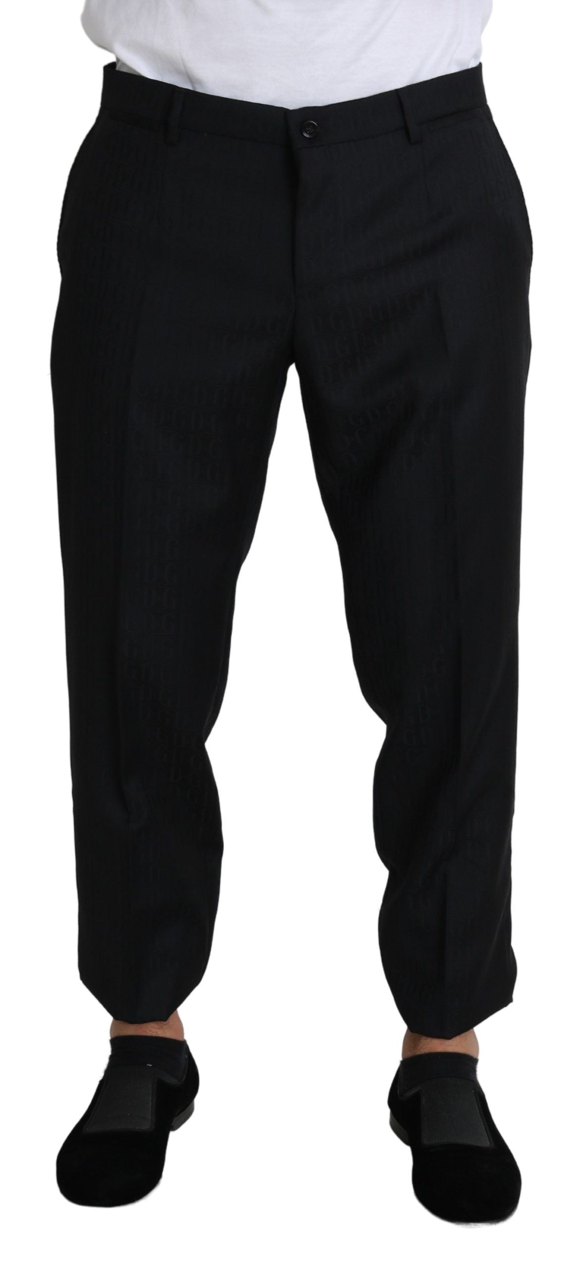 Elegant Black Virgin Wool Cropped Pants - ventzia