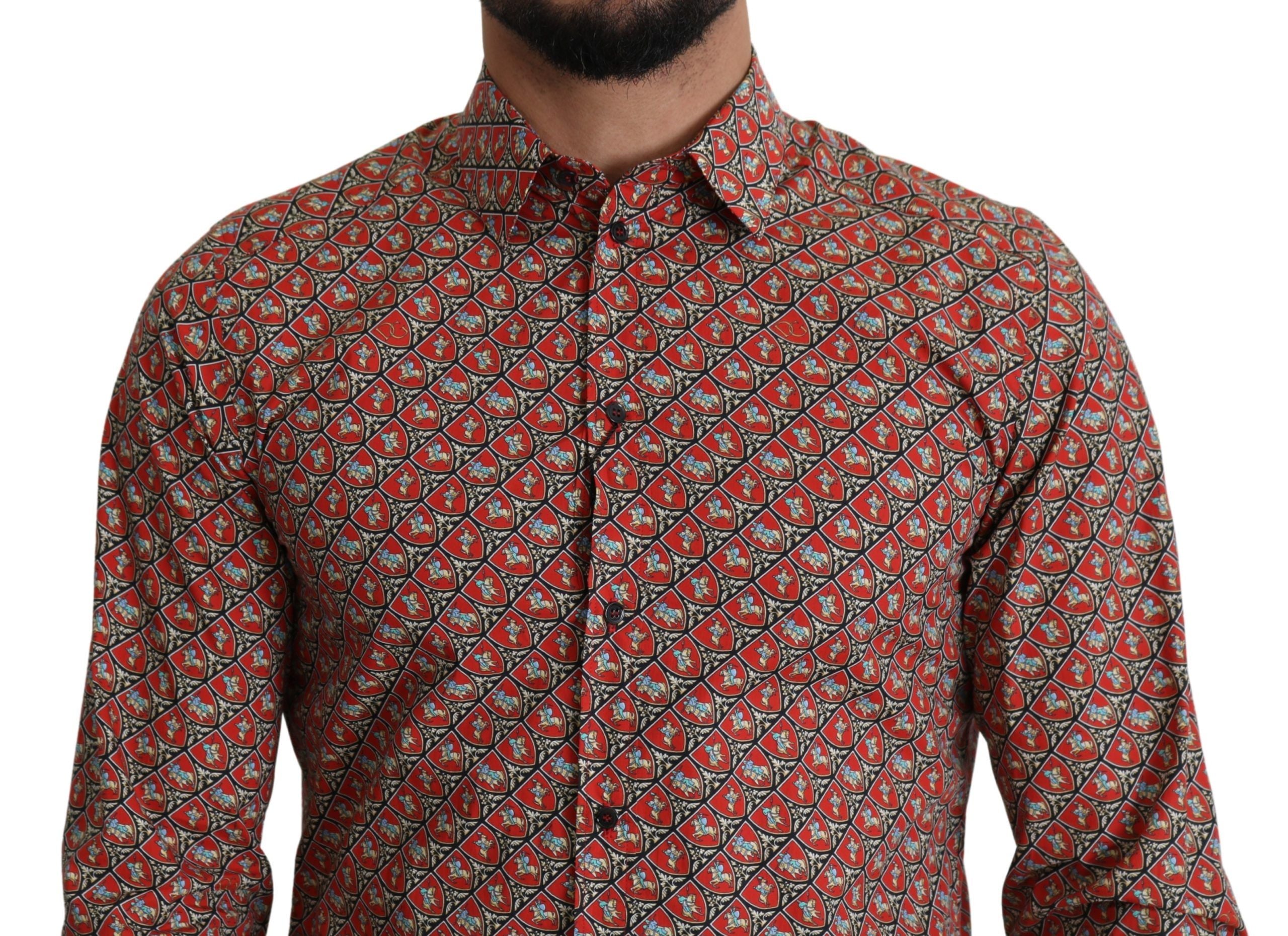 Elegant Red Martini Fit Cotton Shirt - ventzia