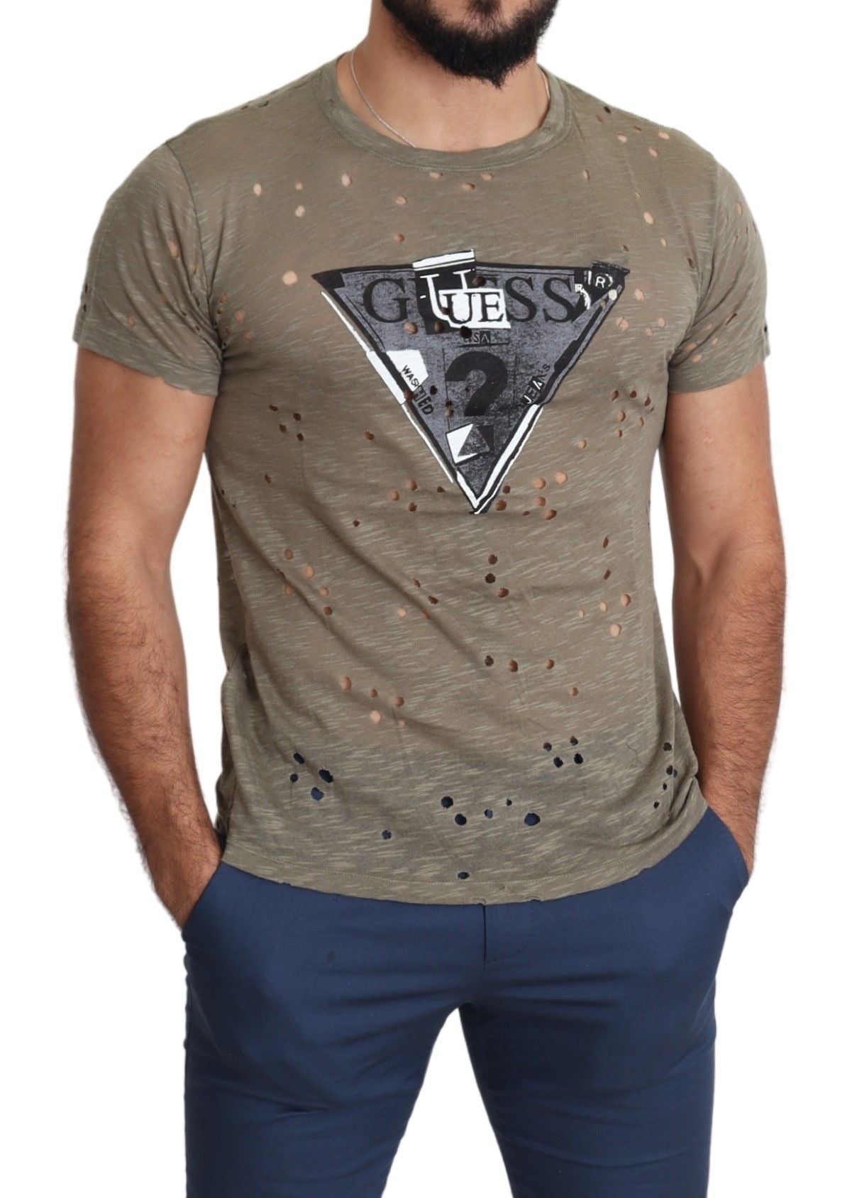 Chic Brown Cotton Stretch T-Shirt - ventzia