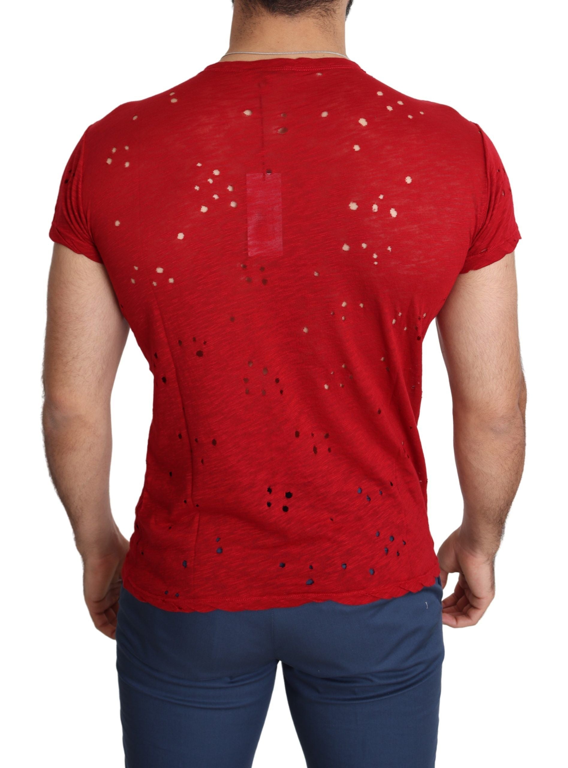 Radiant Red Cotton Tee Perfect For Everyday Style - ventzia