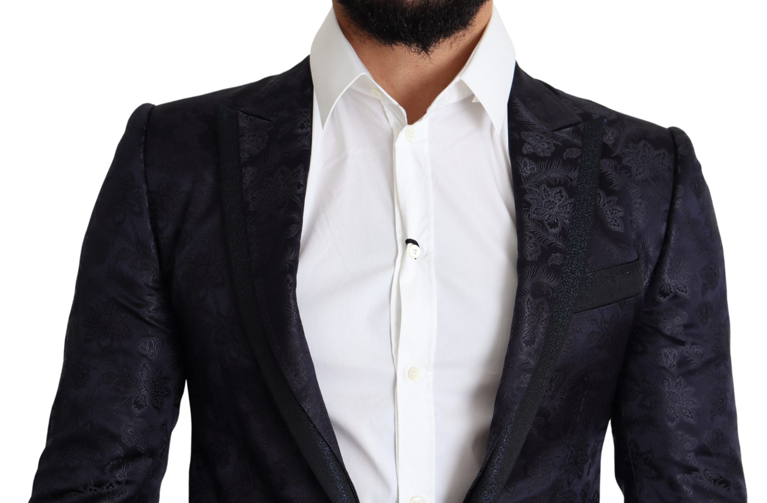 Elegant Silk Blend Martini Blazer in Blue - ventzia