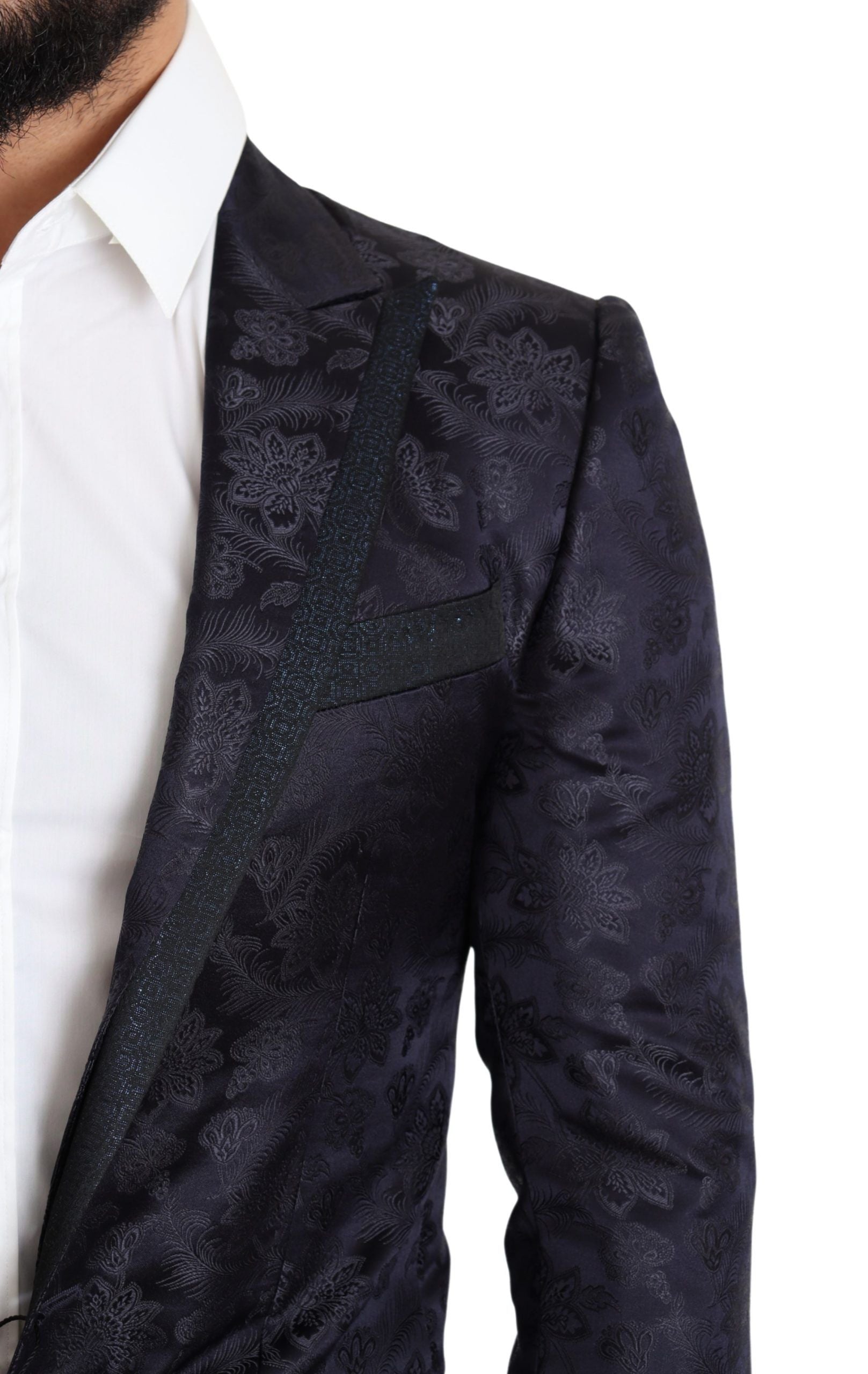 Elegant Silk Blend Martini Blazer in Blue - ventzia