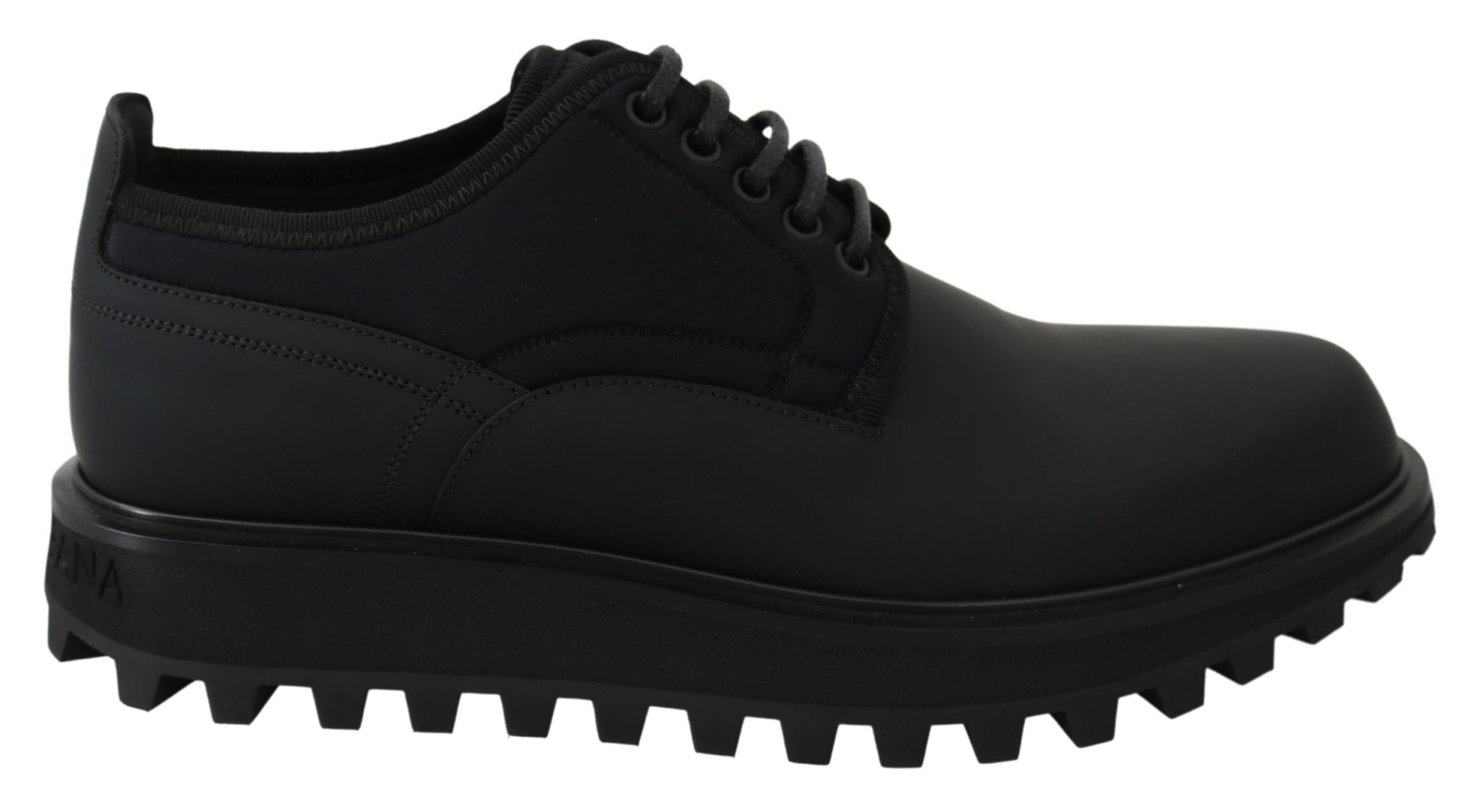 Elegant Black Calfskin Derby Shoes - ventzia