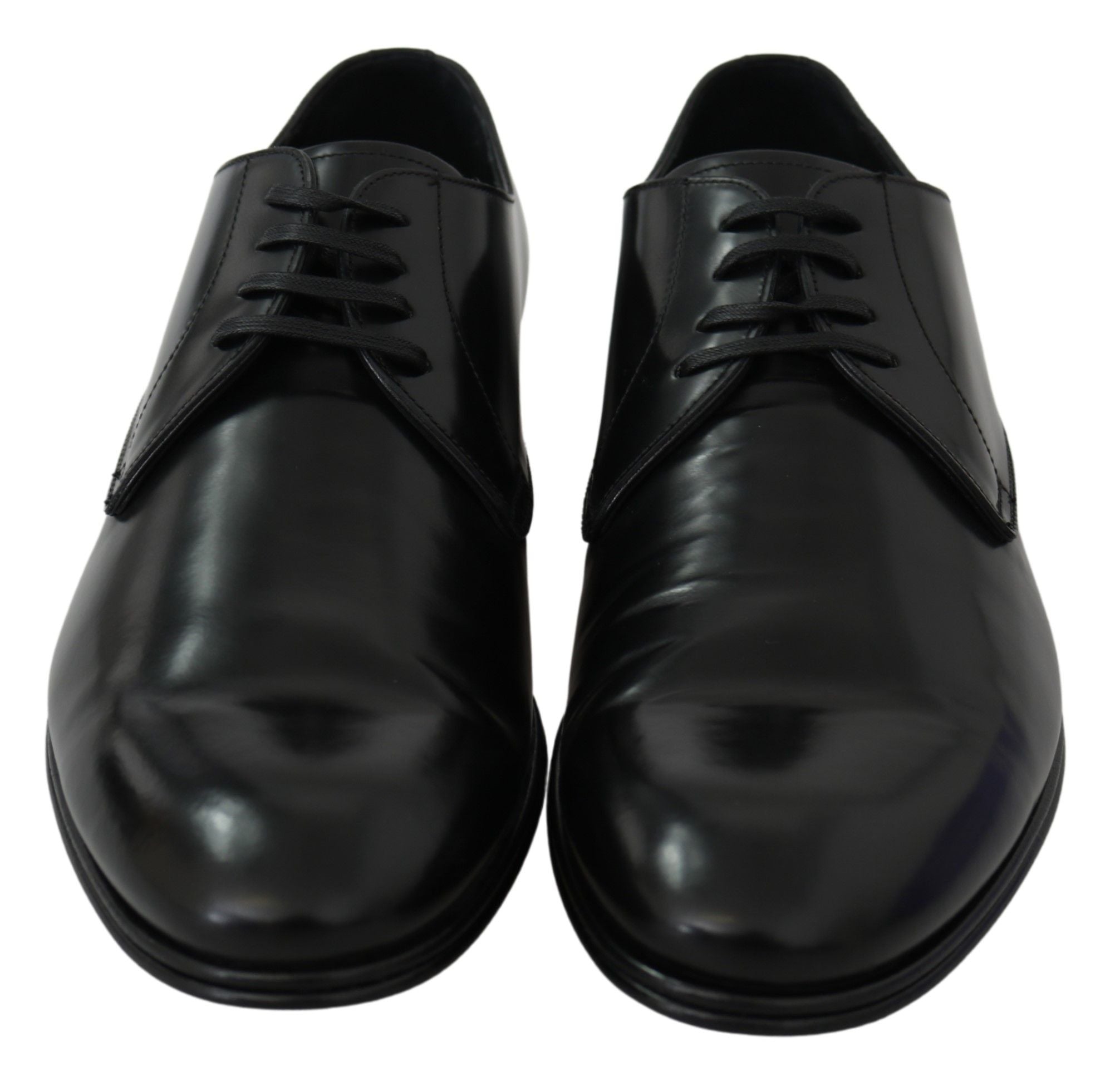 Elegant Black Leather Derby Shoes - ventzia