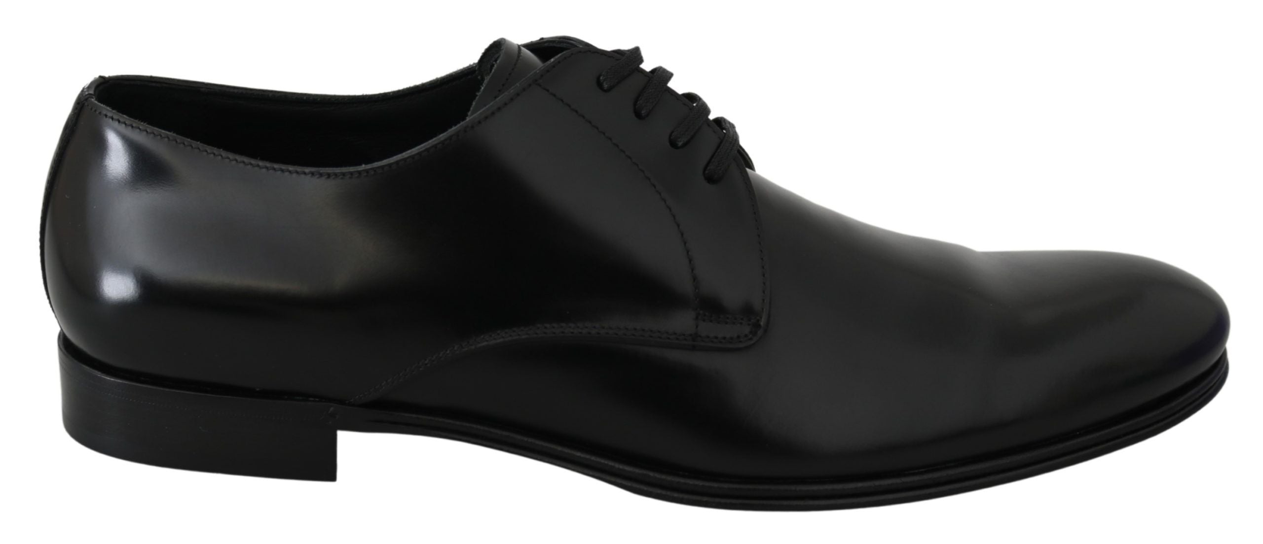 Elegant Black Leather Derby Shoes - ventzia