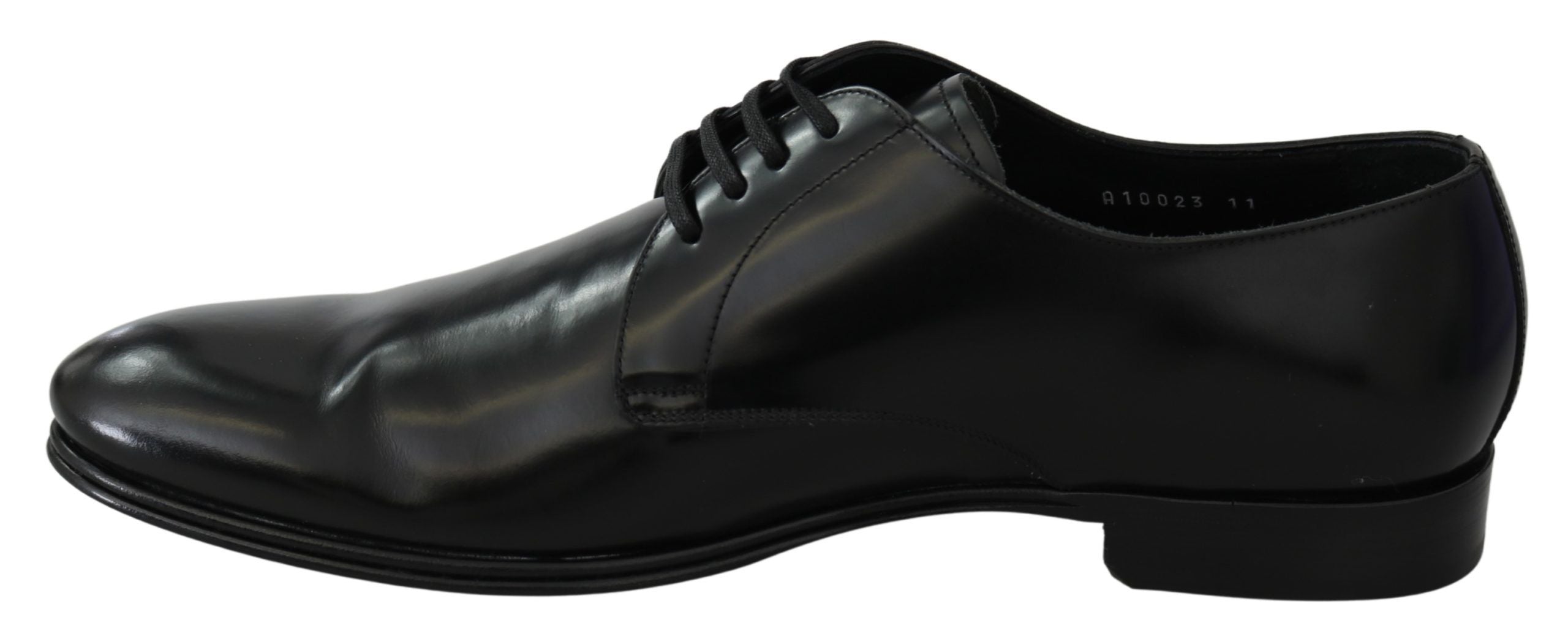 Elegant Black Leather Derby Shoes - ventzia