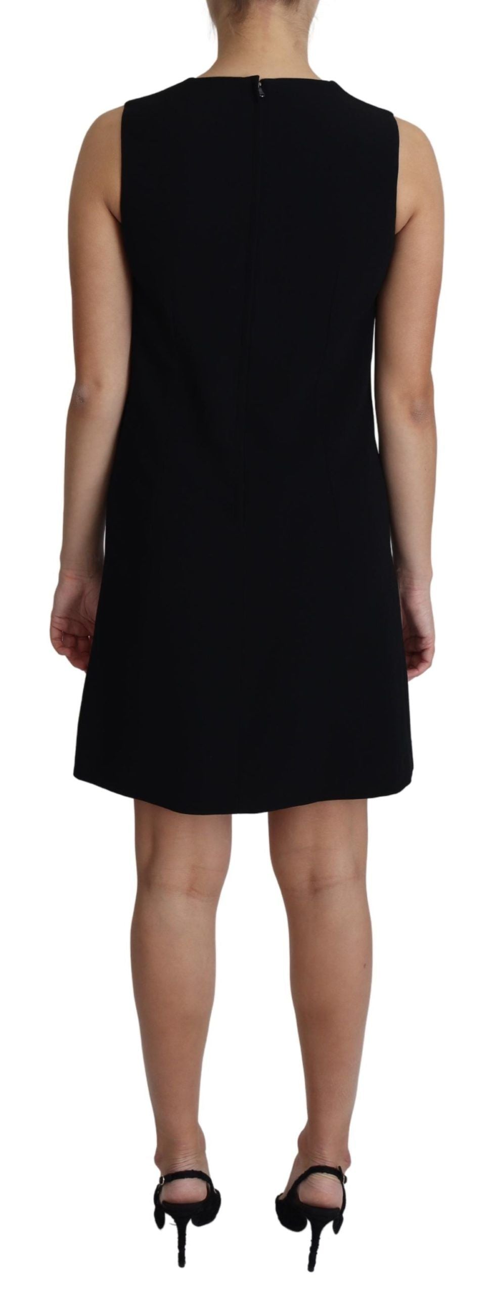 Elegant Sleeveless Black A-Line Mini Dress - ventzia