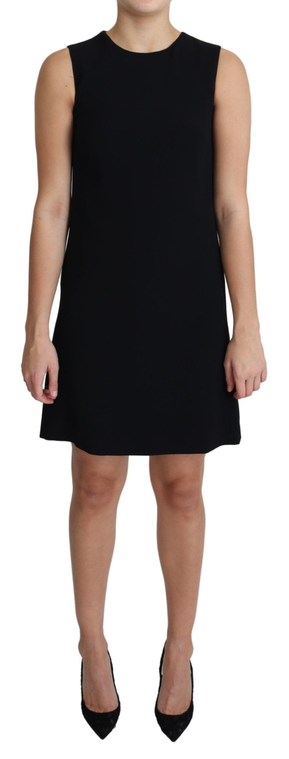 Elegant Sleeveless Black A-Line Mini Dress - ventzia
