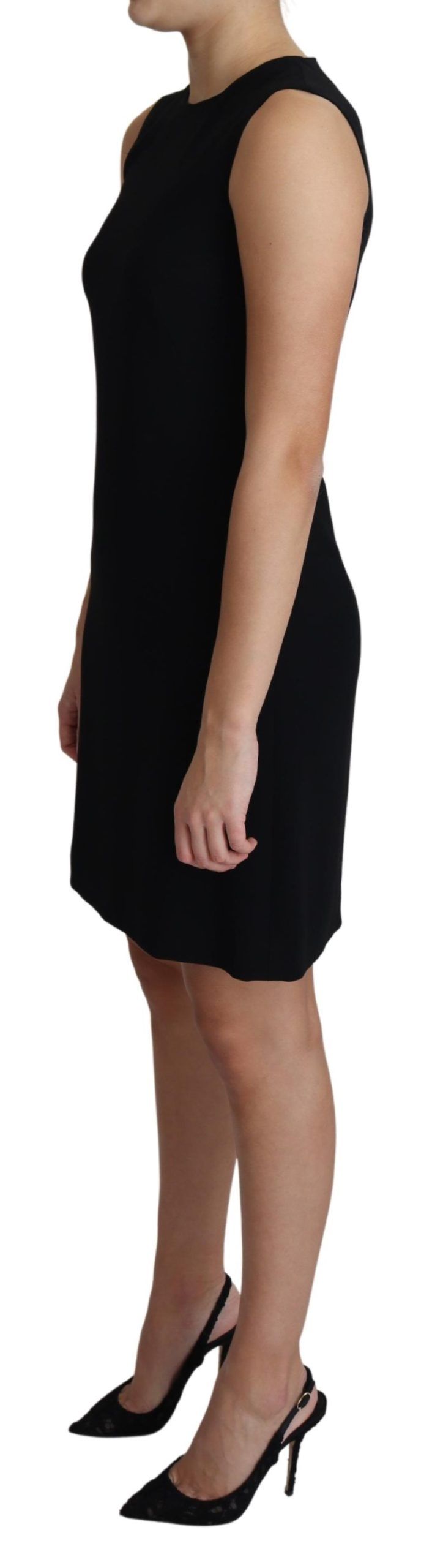 Elegant Sleeveless Black A-Line Mini Dress - ventzia