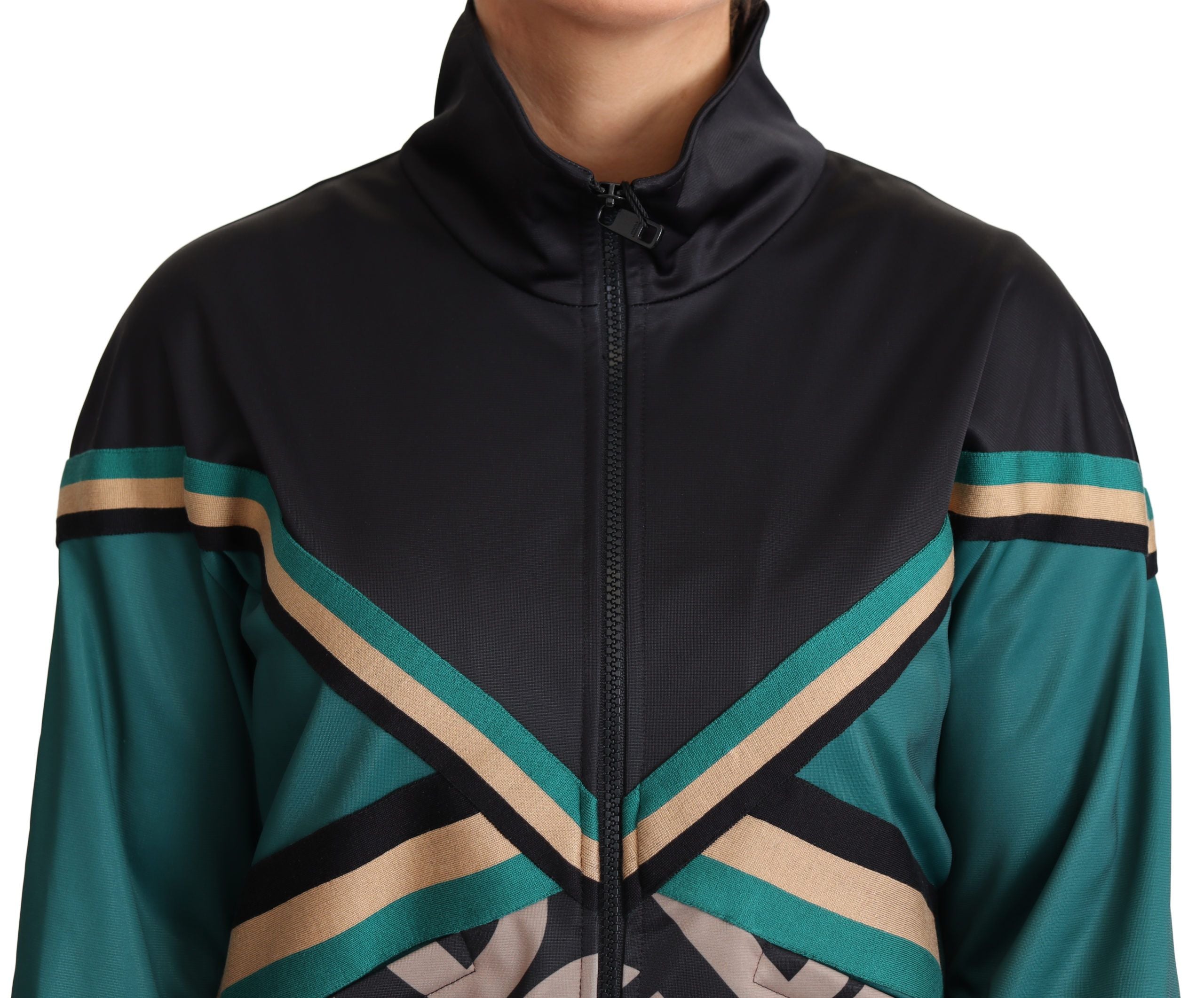Chic Multicolor Track Jacket with Logo Mania - ventzia