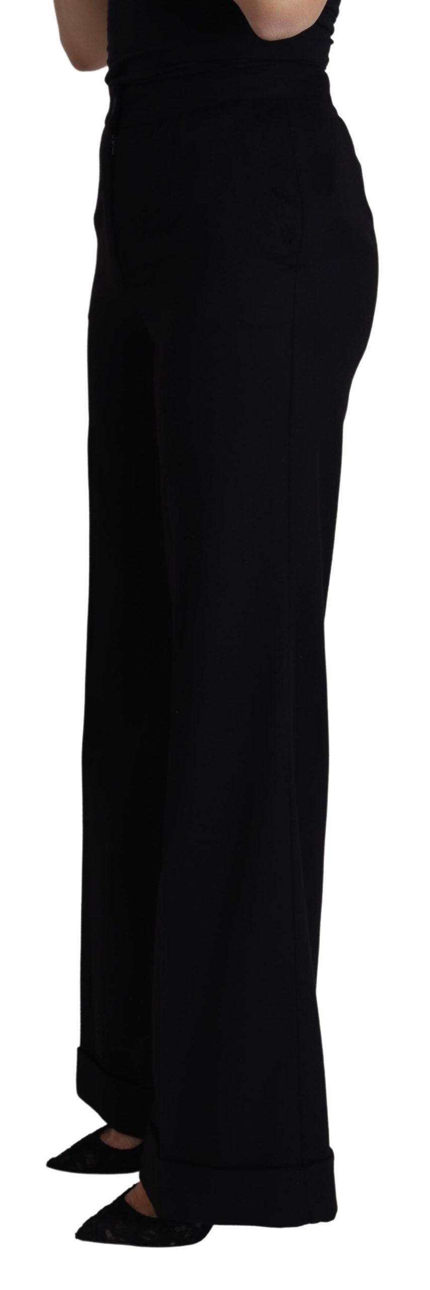 Elegant Cashmere Wide Leg Trousers - ventzia