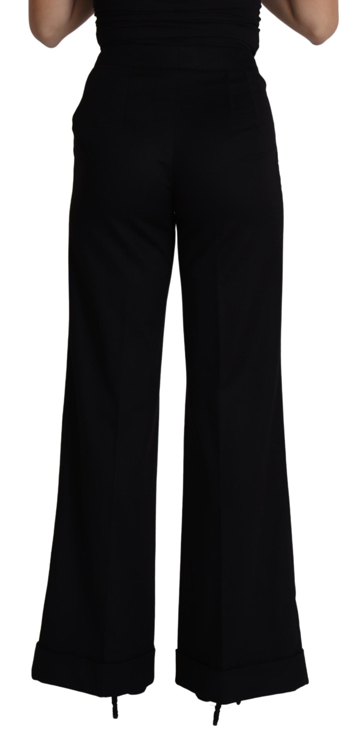 Elegant Cashmere Wide Leg Trousers - ventzia