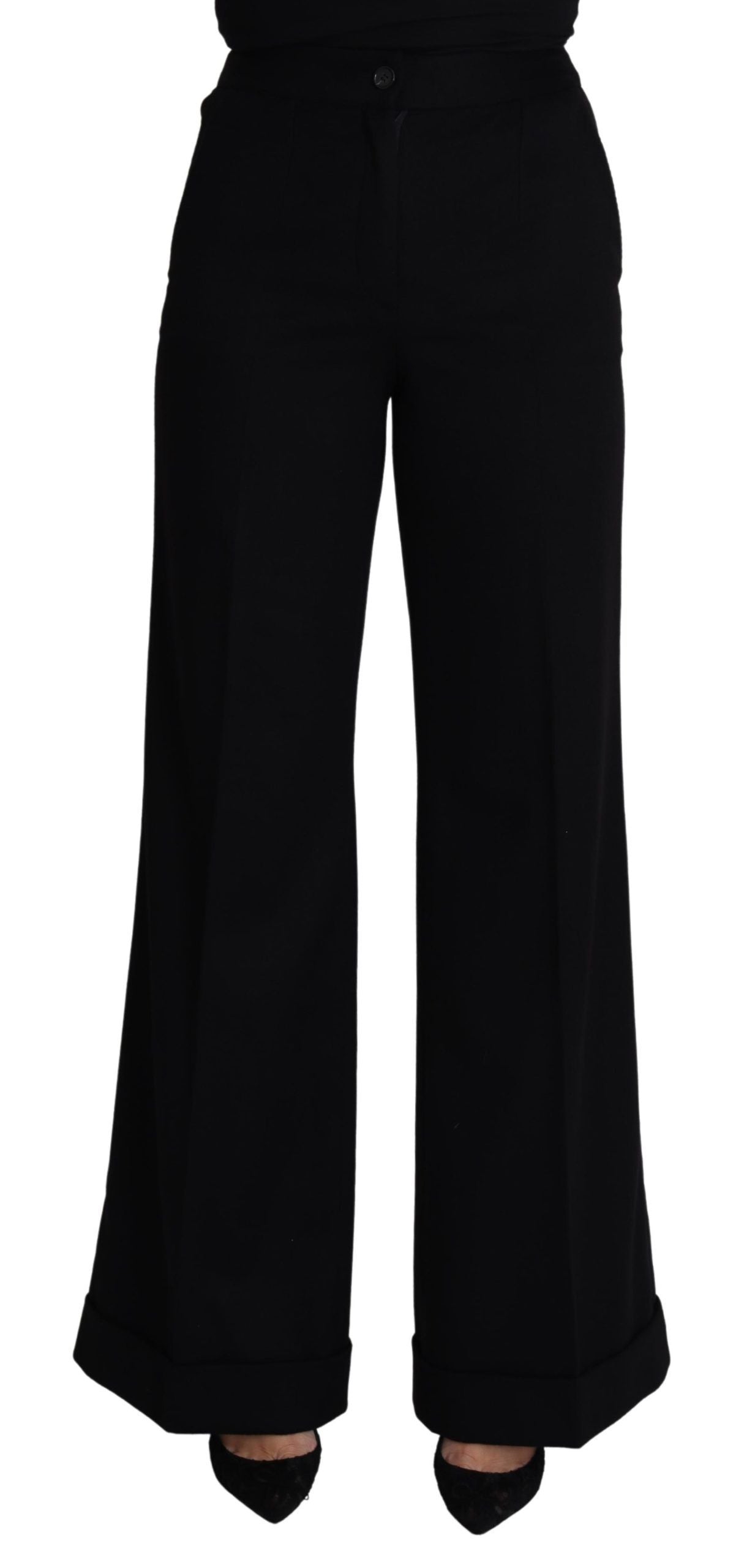 Elegant Cashmere Wide Leg Trousers - ventzia