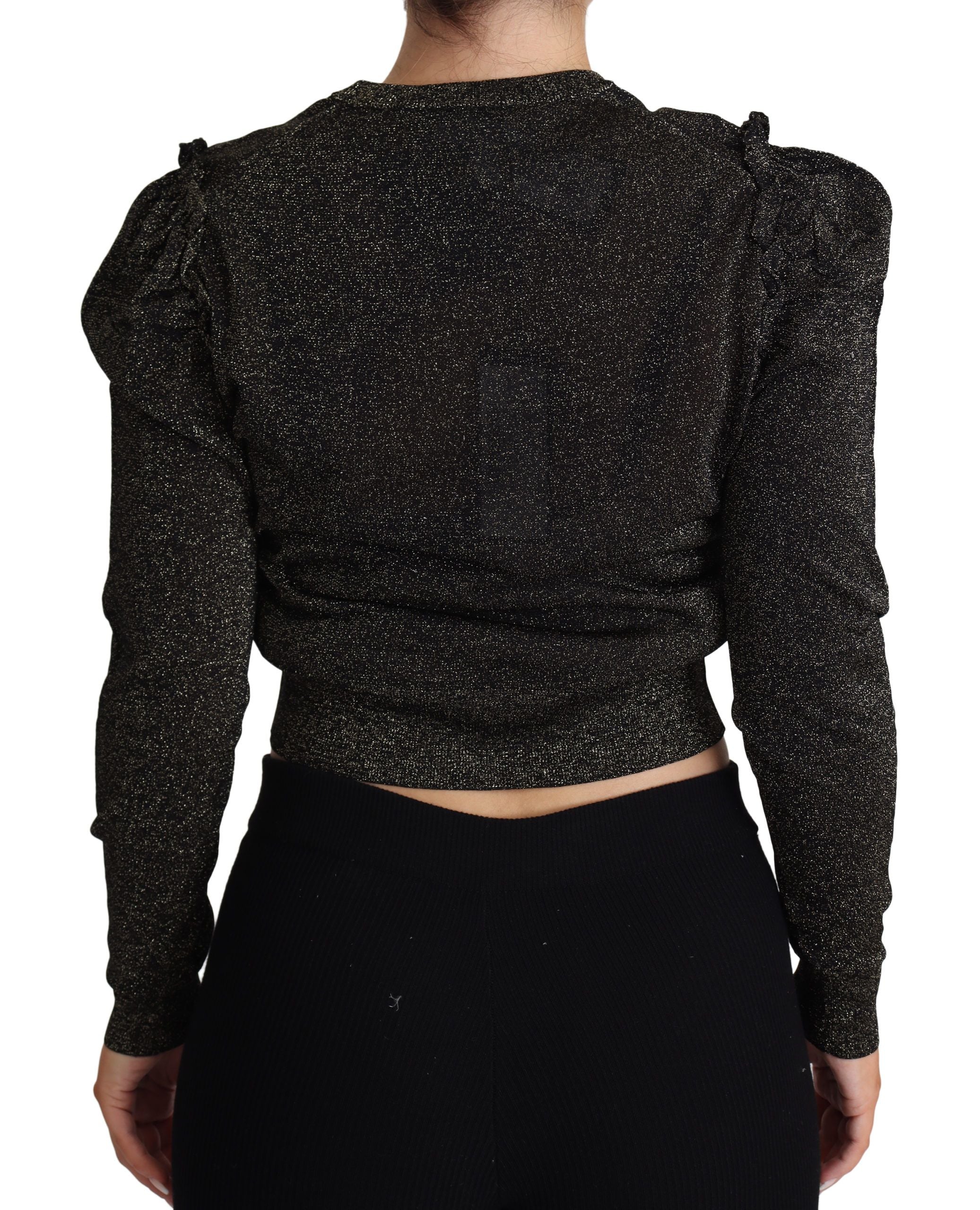 Elegant Cropped Sweater with Logo Detail - ventzia