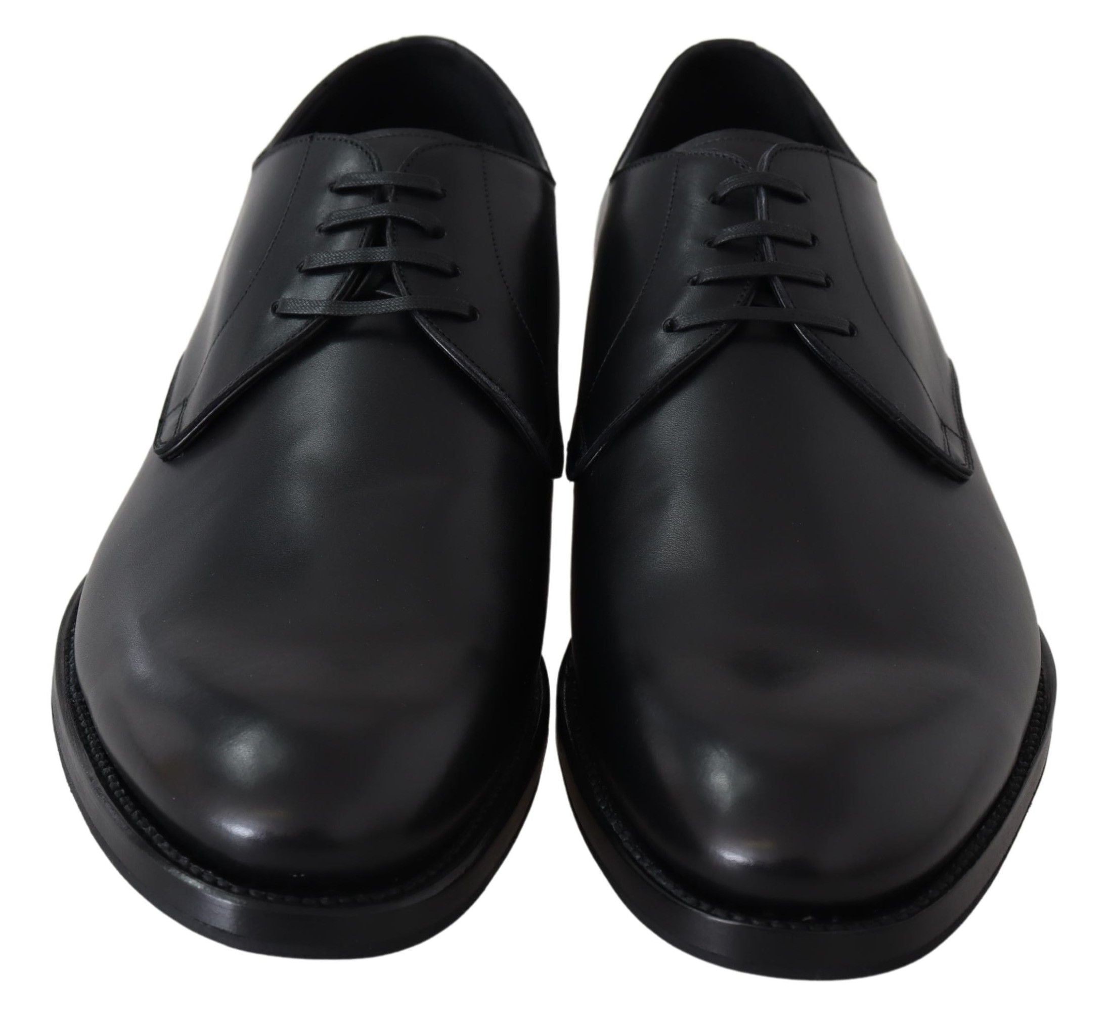 Elegant Black Leather Derby Dress Shoes - ventzia
