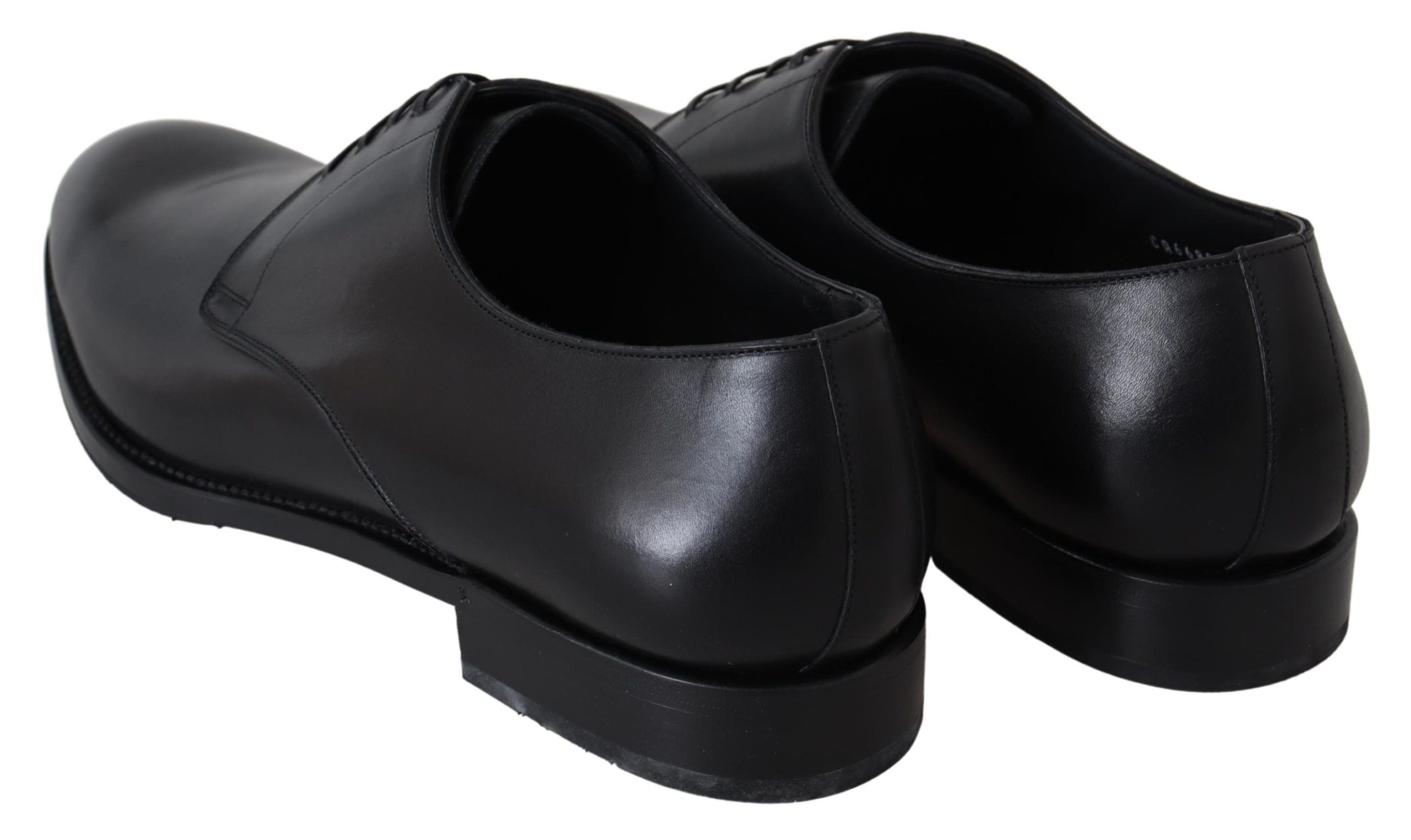 Elegant Black Leather Derby Dress Shoes - ventzia