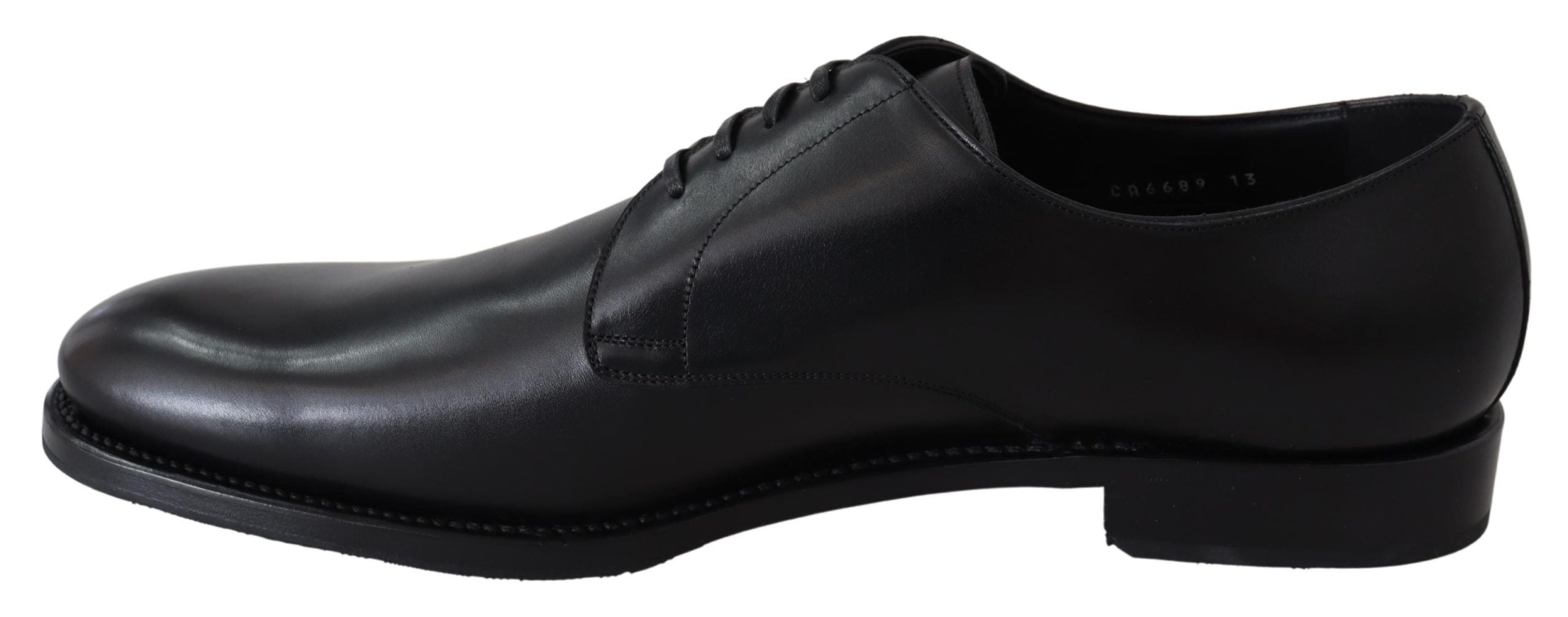 Elegant Black Leather Derby Dress Shoes - ventzia
