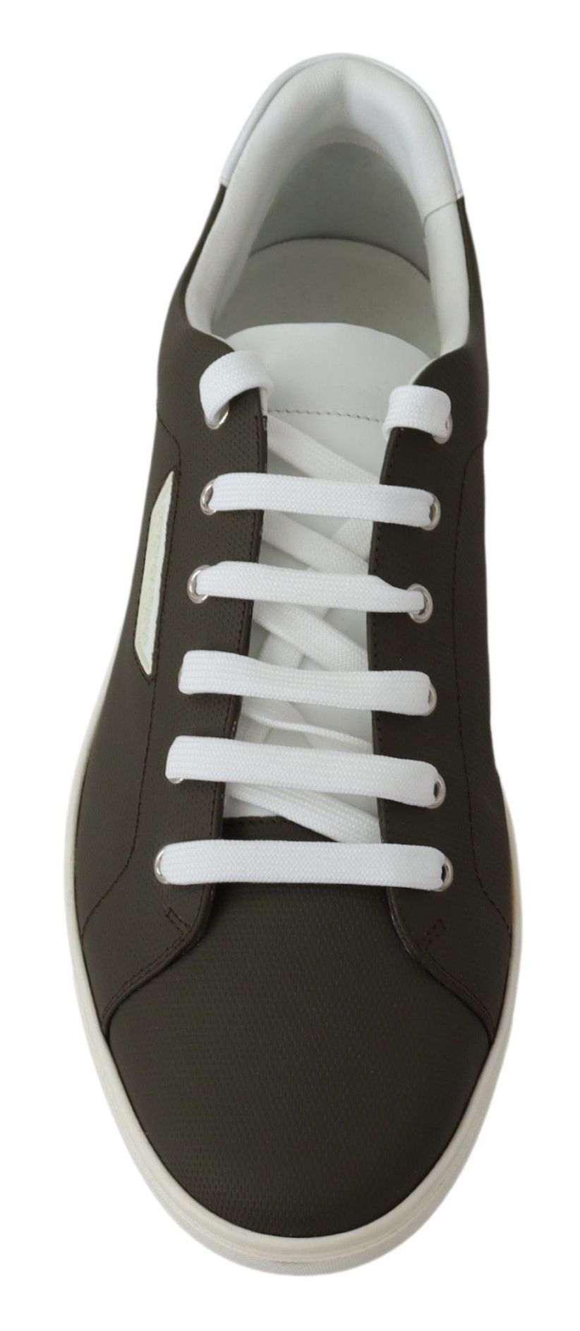 Sleek White Leather Low Top Sneakers - ventzia