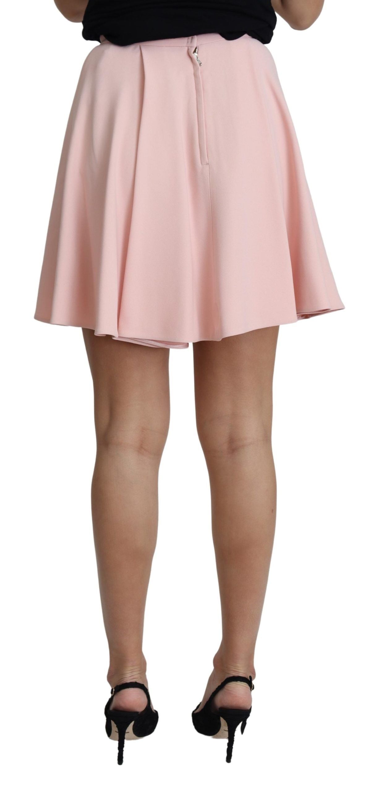 Elegant Pink Flare A-line Mini Skirt - ventzia