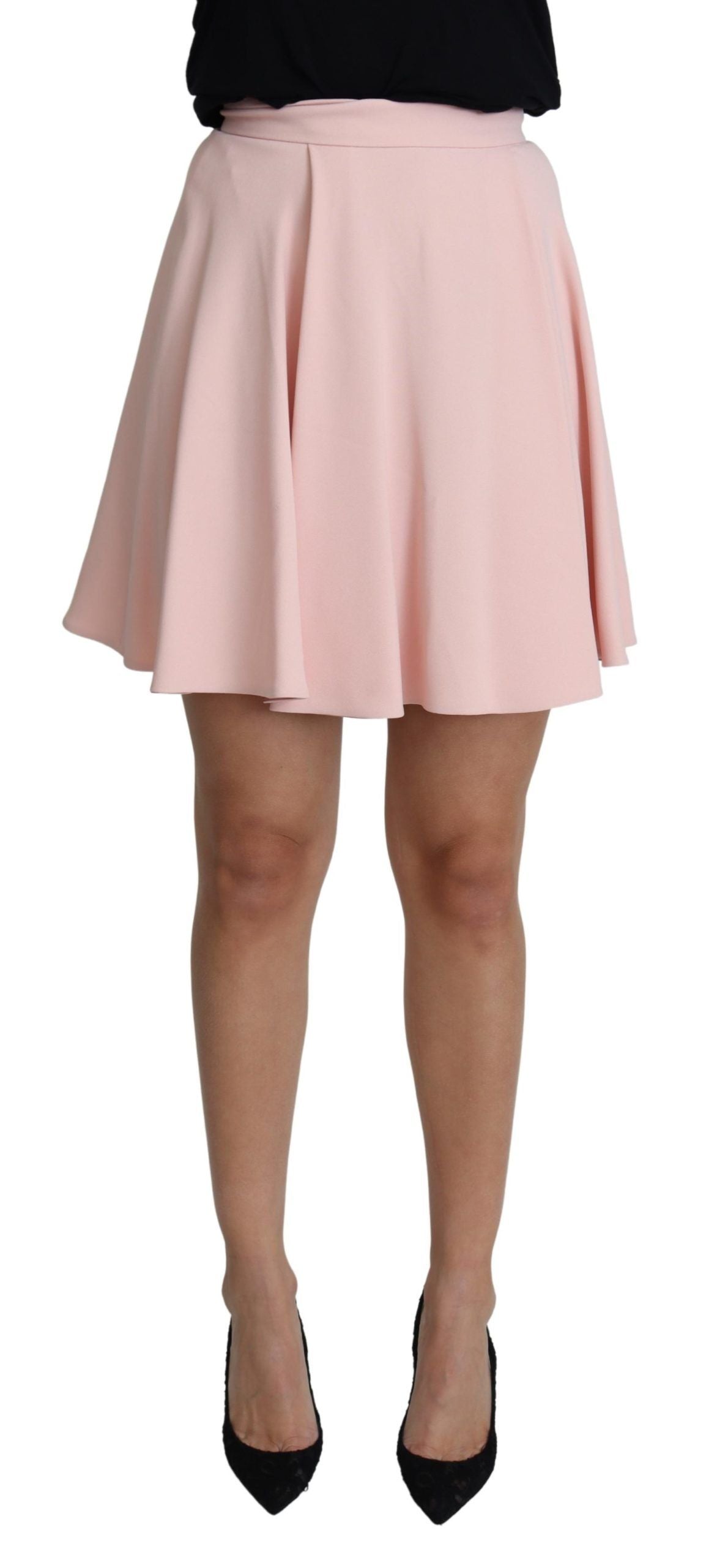 Elegant Pink Flare A-line Mini Skirt - ventzia