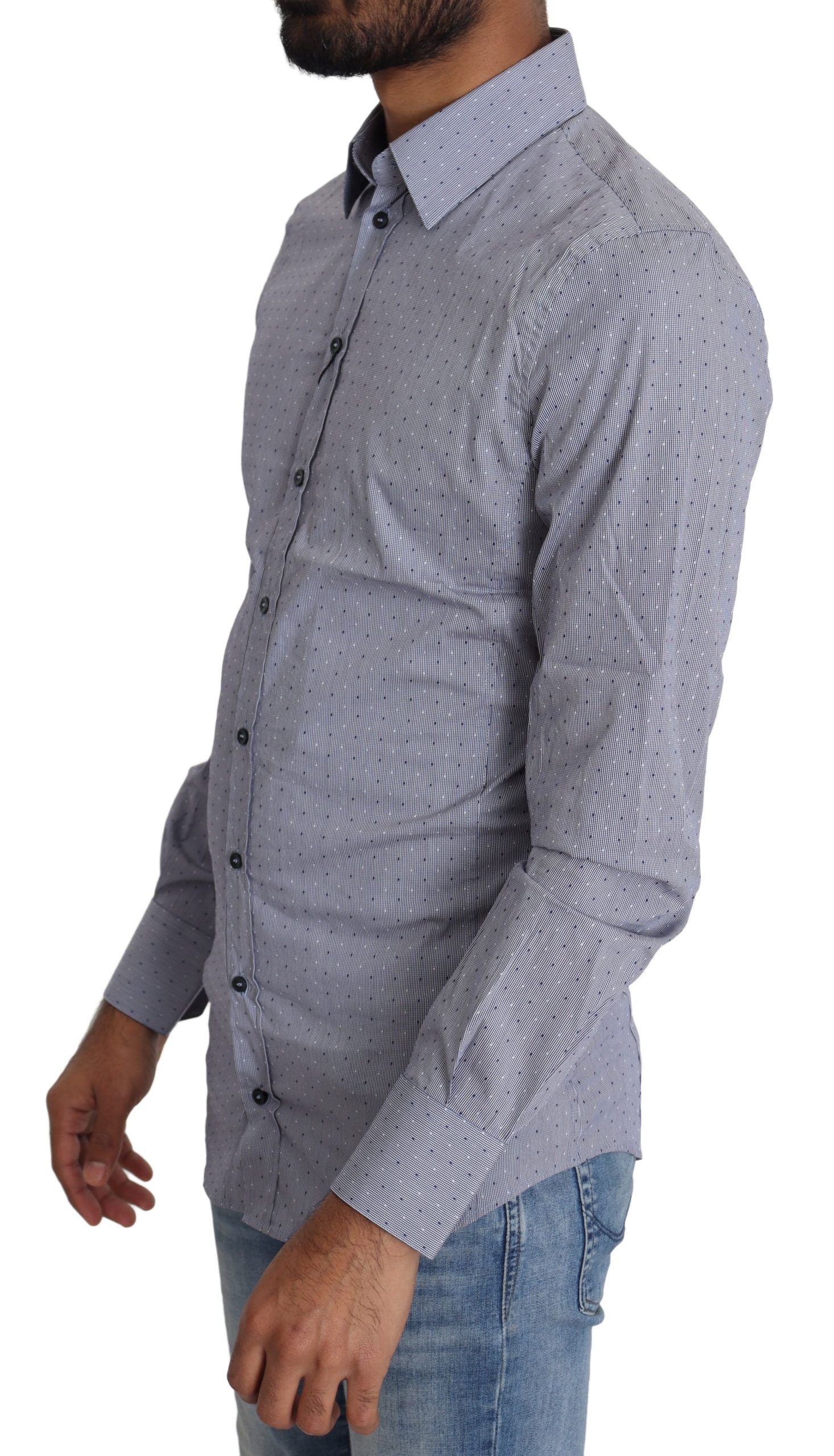 Sicilia Slim Fit Polka Dot Cotton Blend Shirt - ventzia