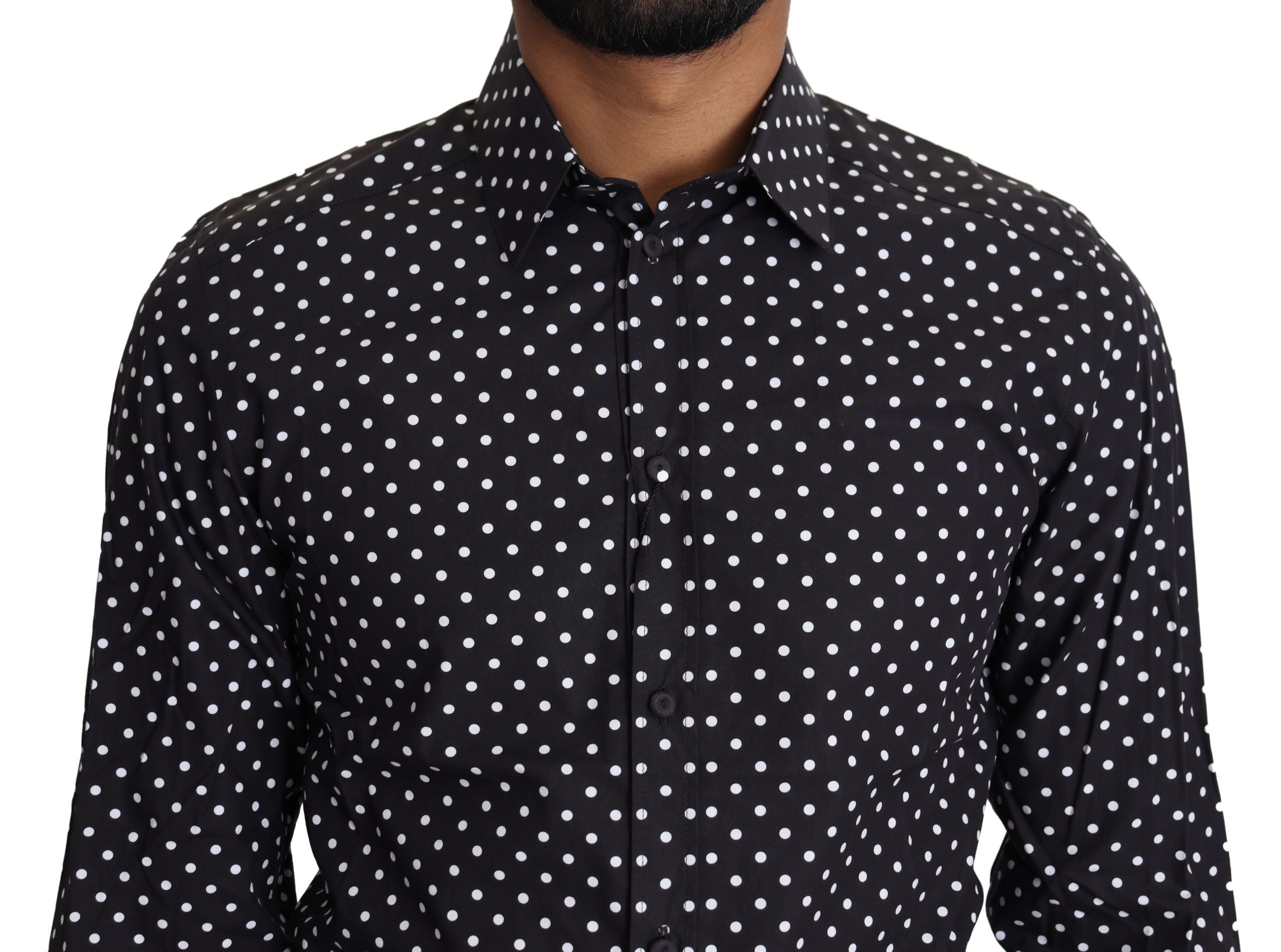 Elegant Polka Dot Men's Long Sleeve Shirt - ventzia