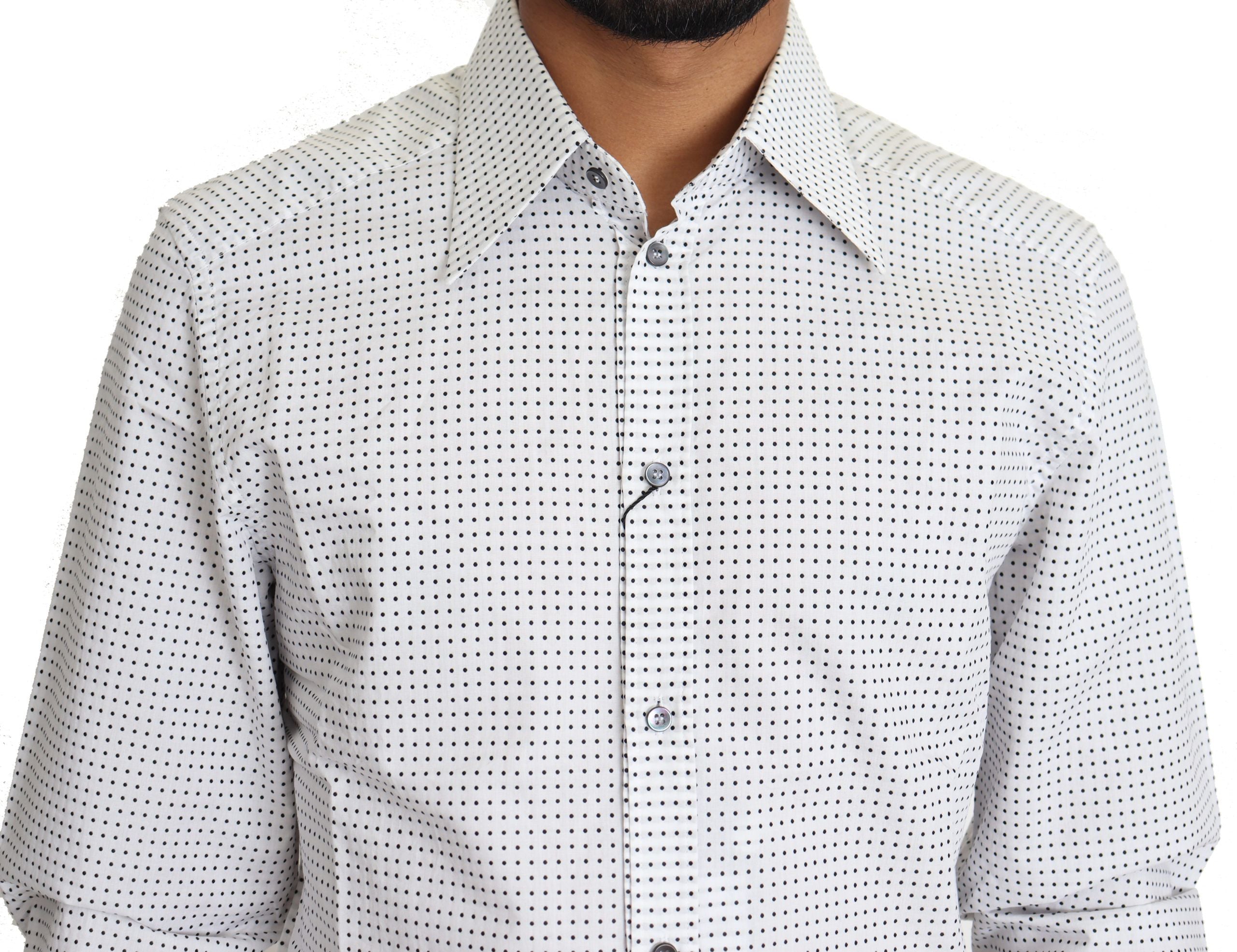 Elegant Slim Fit Polka Dot Dress Shirt - ventzia