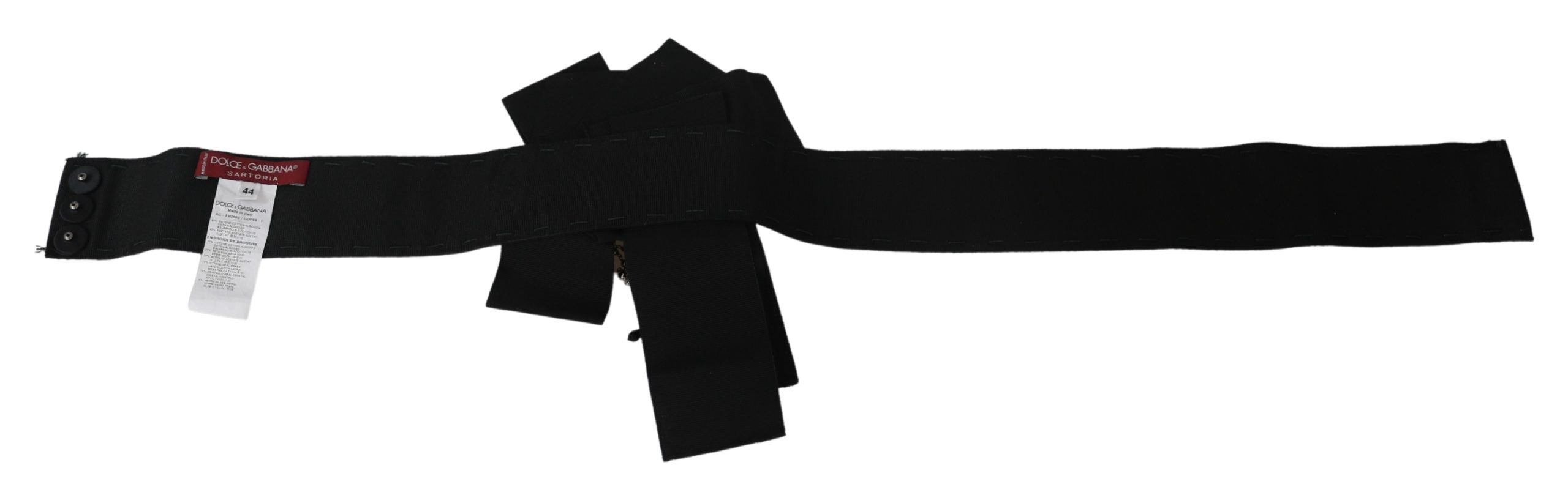 Elegant Black Crystal Waist Belt - ventzia