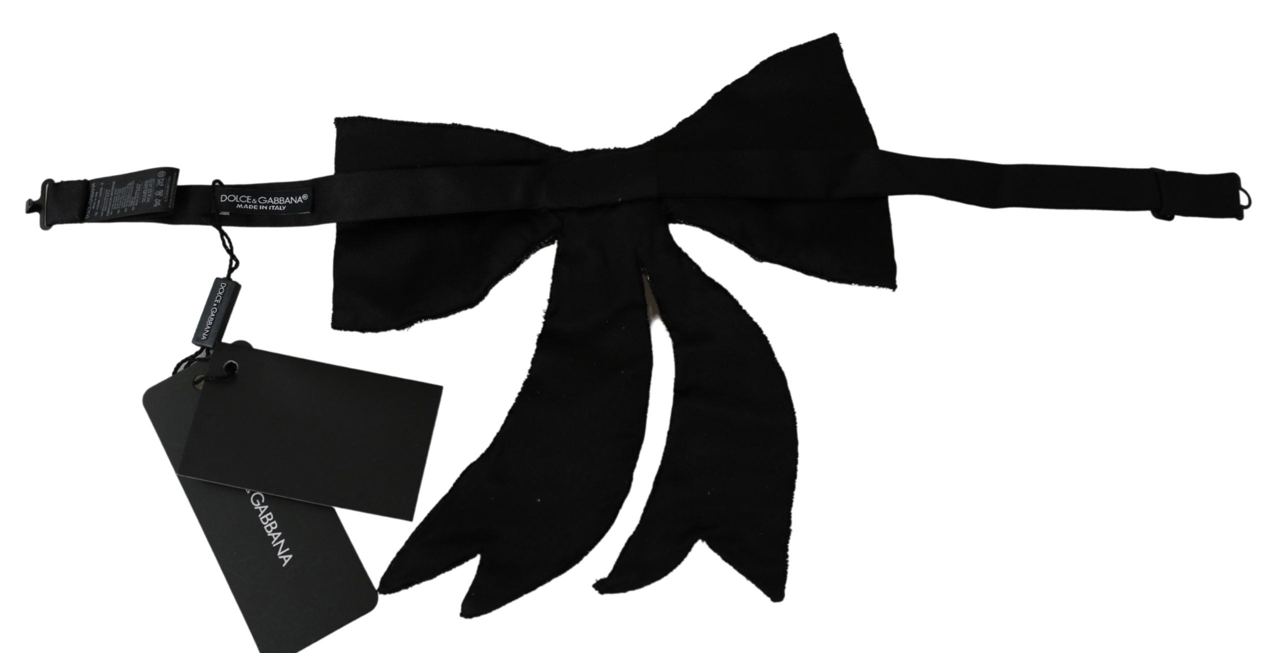 Silver-Tone Silk Crystal Bow Tie - ventzia